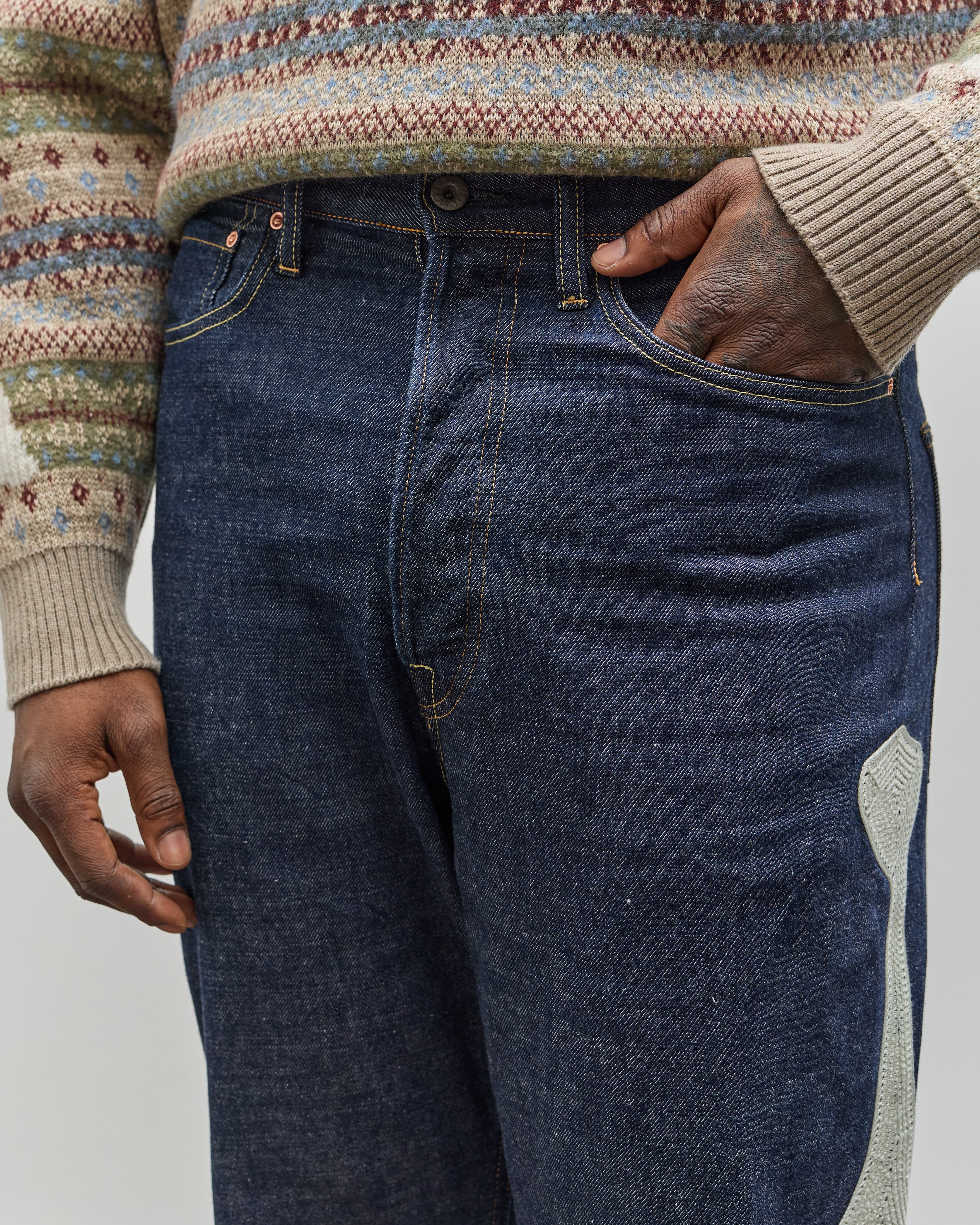 Kapital 12.5oz Denim Tuxedo 5P Okagilly Jeans, Indigo - Image 7