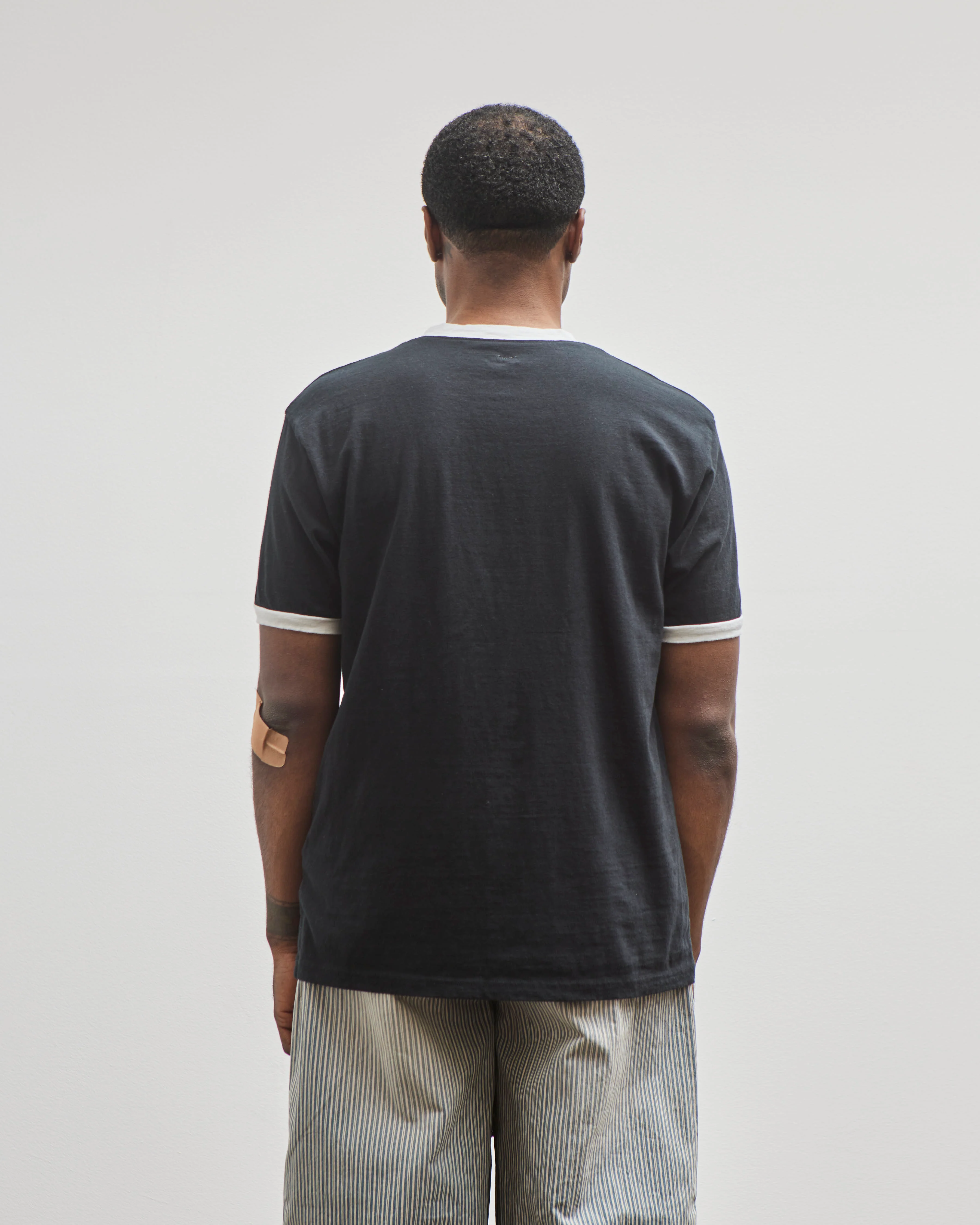 Kapital Unisex 18.5 Jersey RINGER Pocket T (FARMY), Black - Image 7
