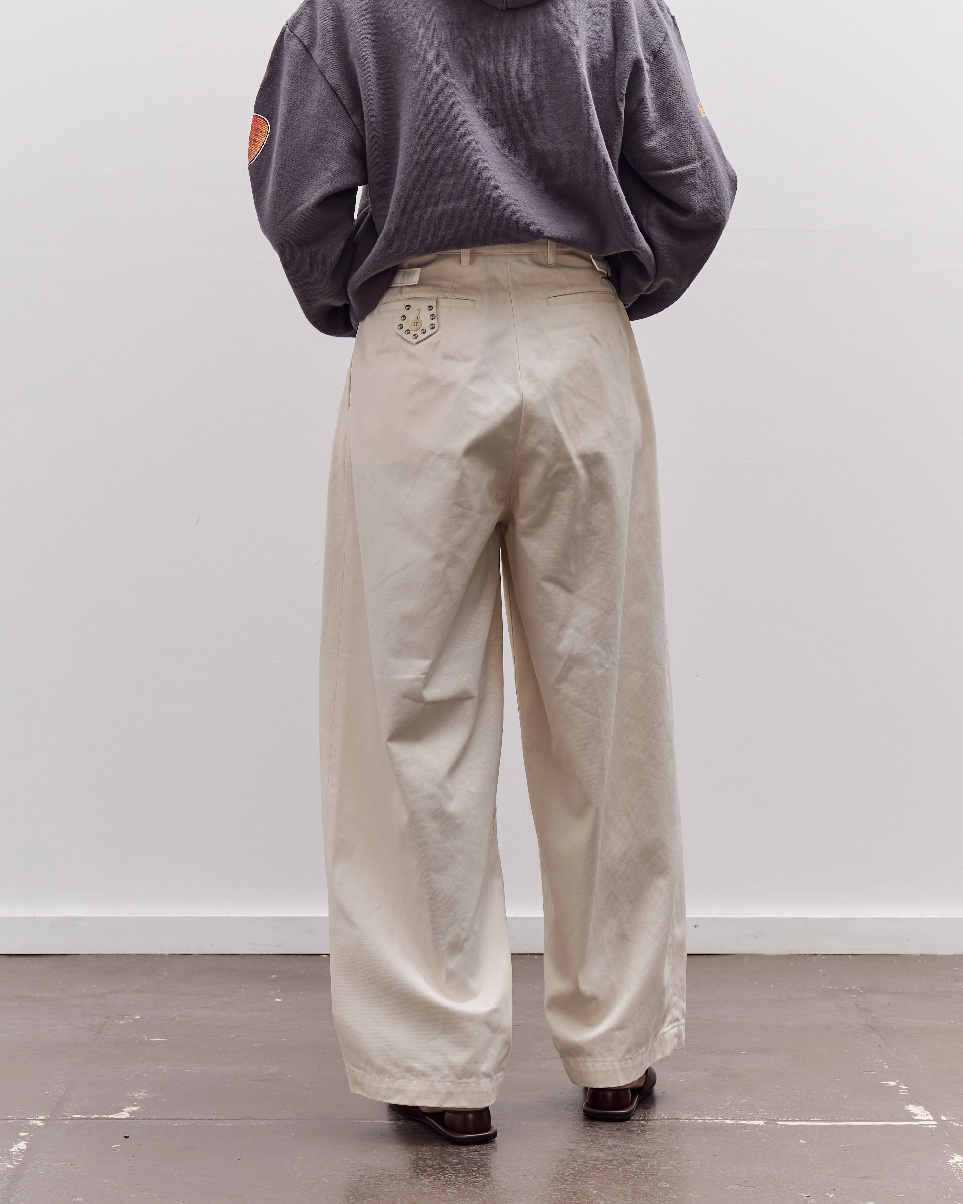 Kapital 36/2 Westpoint Chino ZOOT Trouser (Mens), Ecru - Image 5