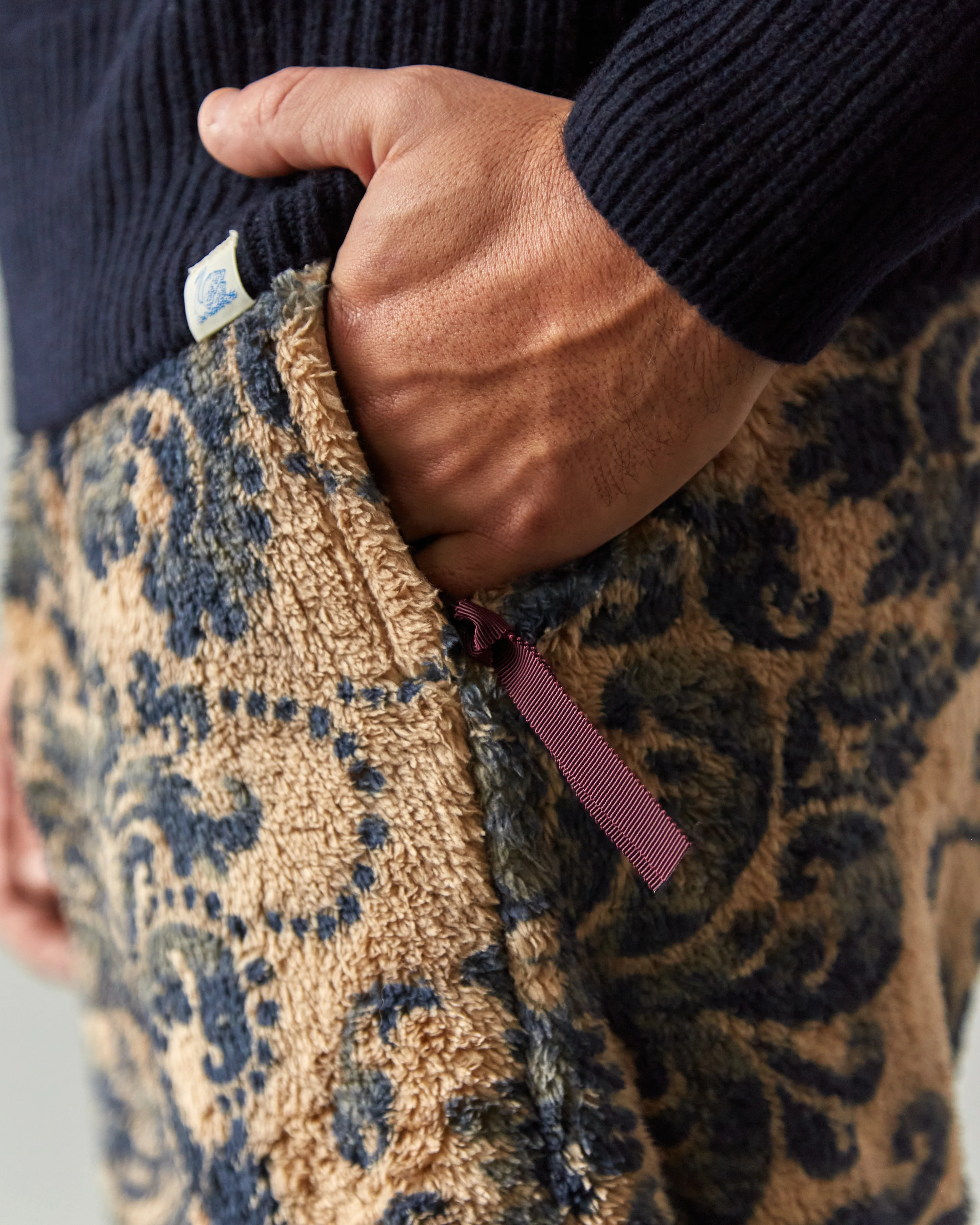 Kapital Damask Fleece Easy Pant, Beige - Image 7