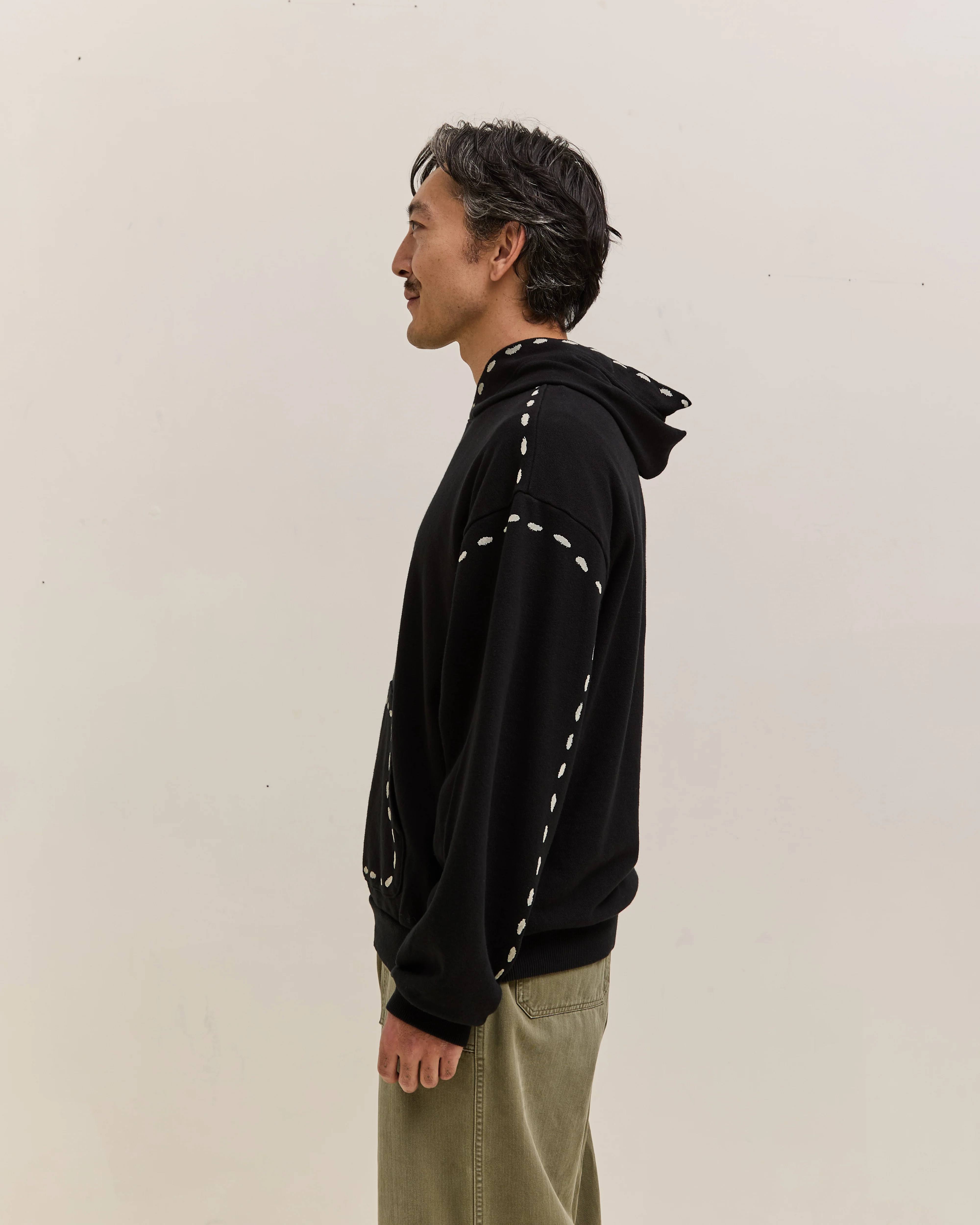 Kapital Fleece Marionette Hoodie Unisex, Black - Image 4