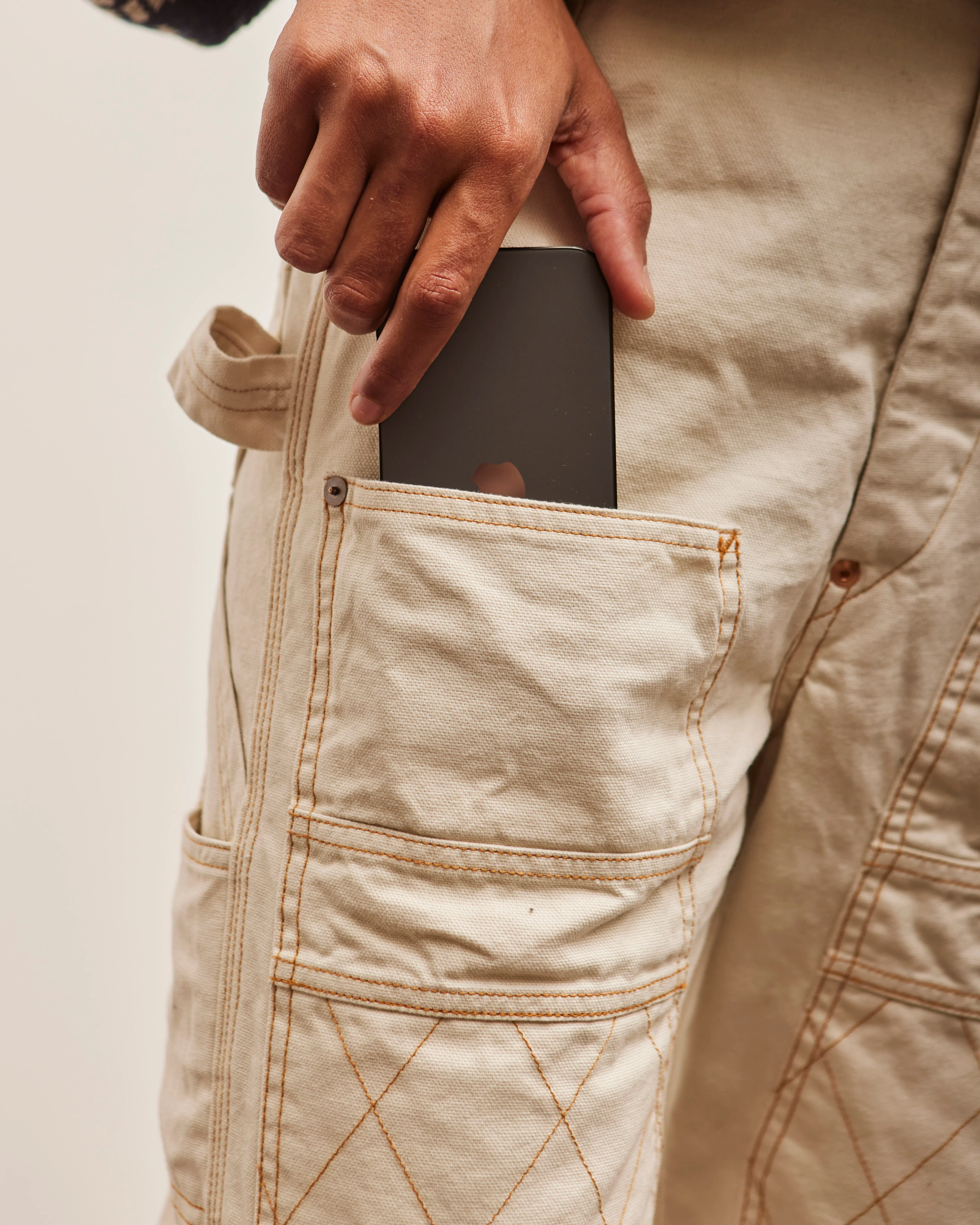 Kapital Light Canvas Lumber Pants, Natural - Image 9