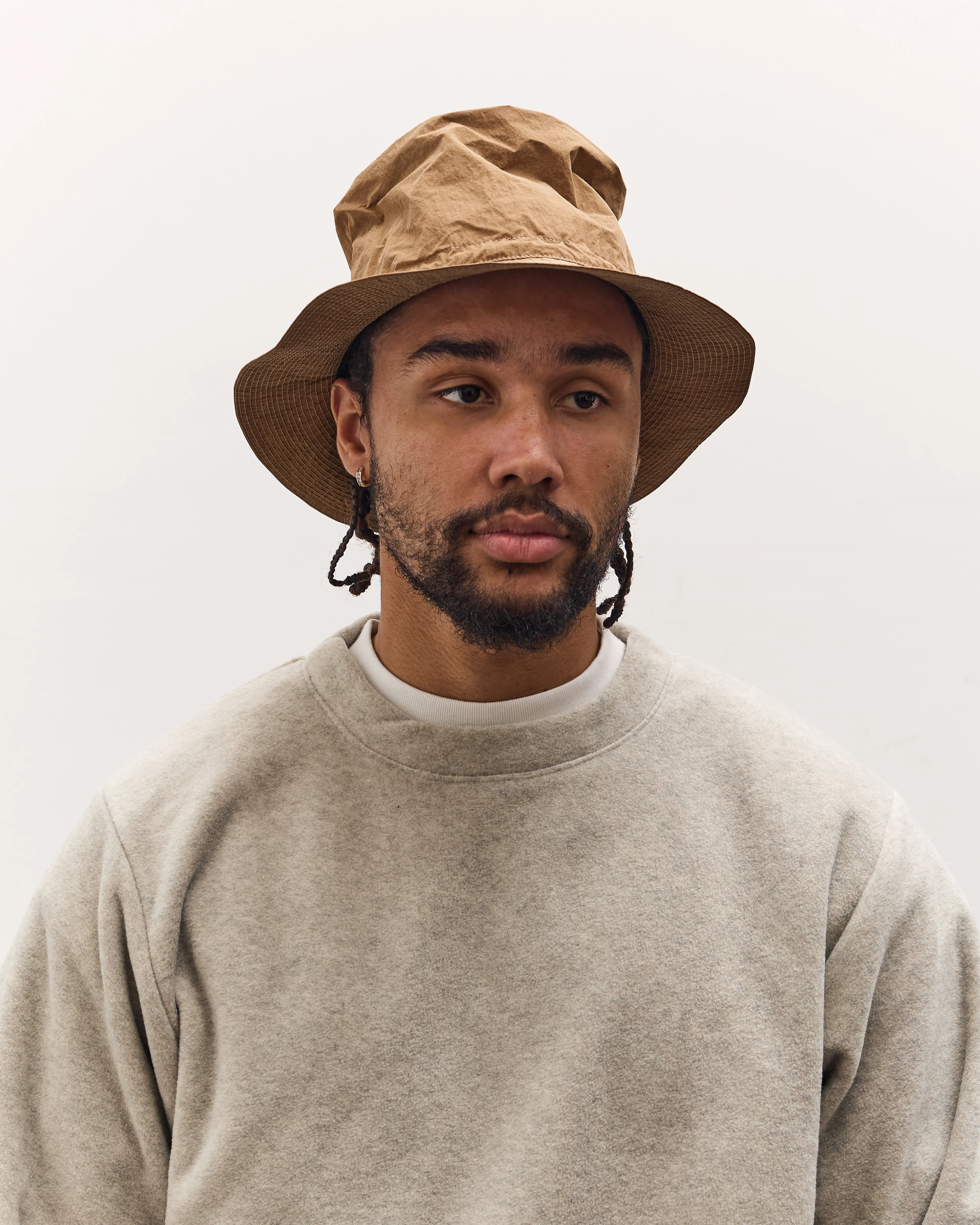 Kapital Nylon Konbu Pork Pie Camp Hat, Gold - Image 4