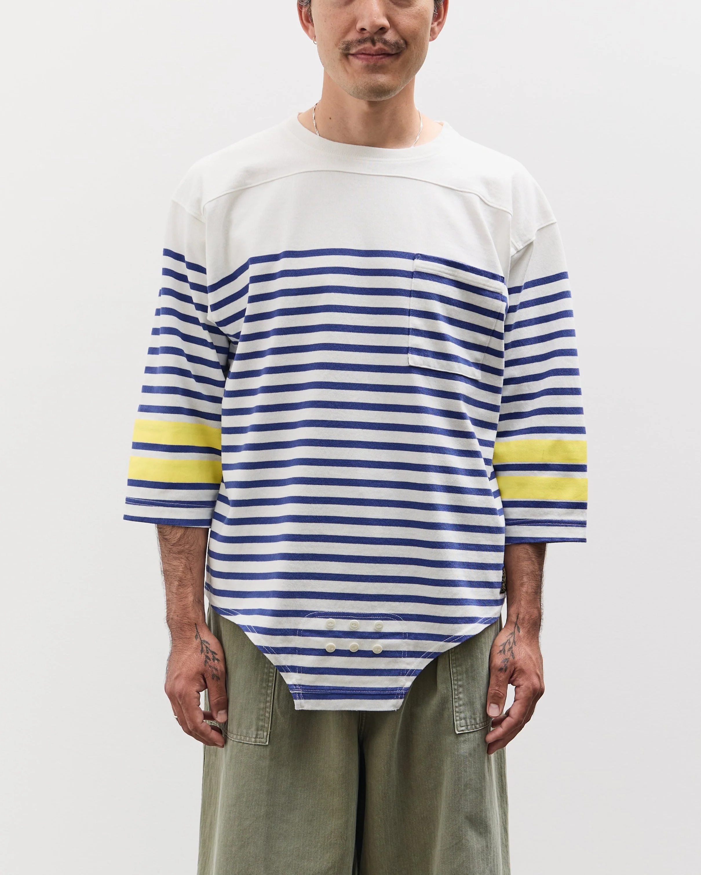 Kapital Panel Stripe Jersey SWIM Football T, White