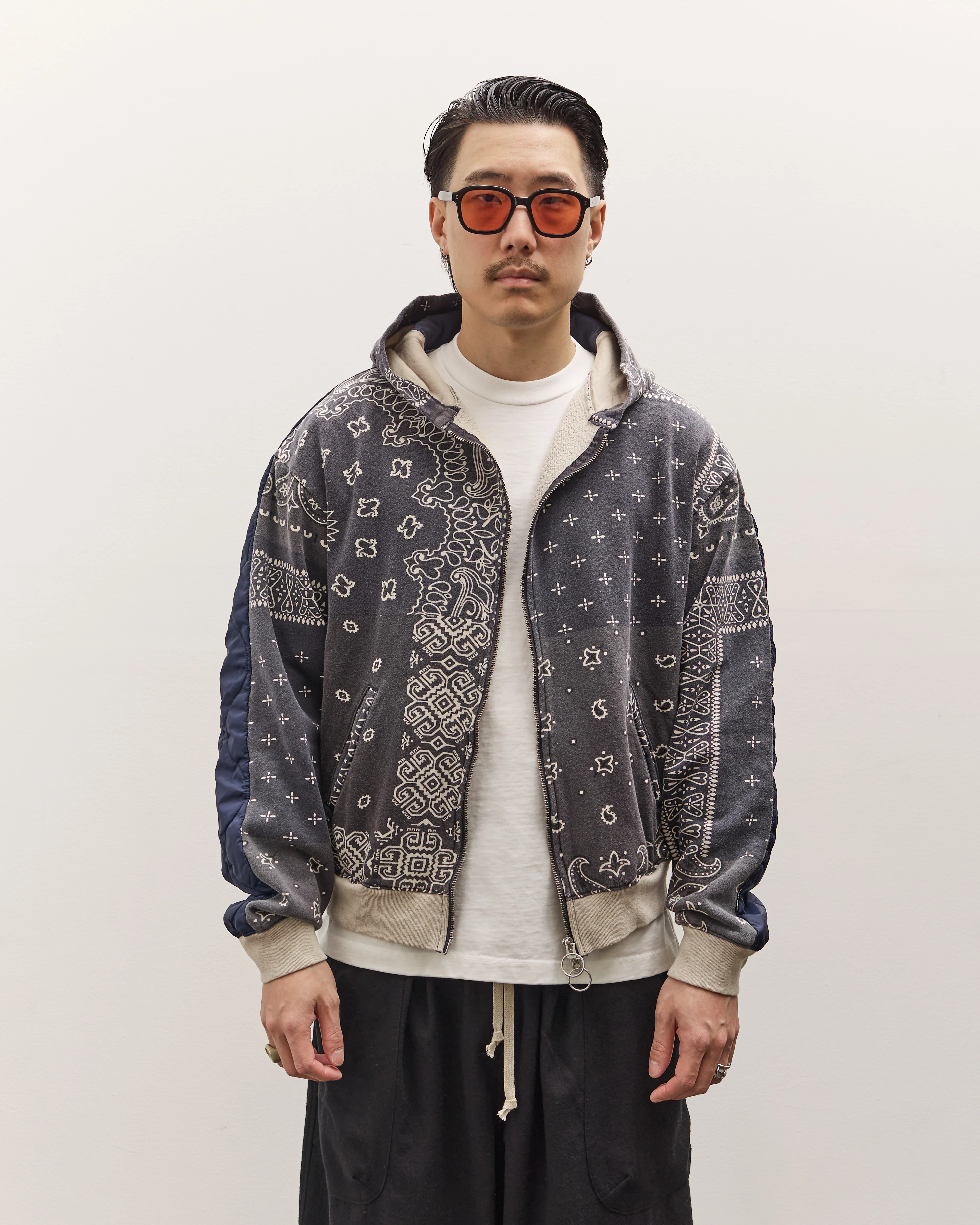 Kapital Swt Knit Bandana Bivouac Hooded Blouson Unisex, Black - Image 7