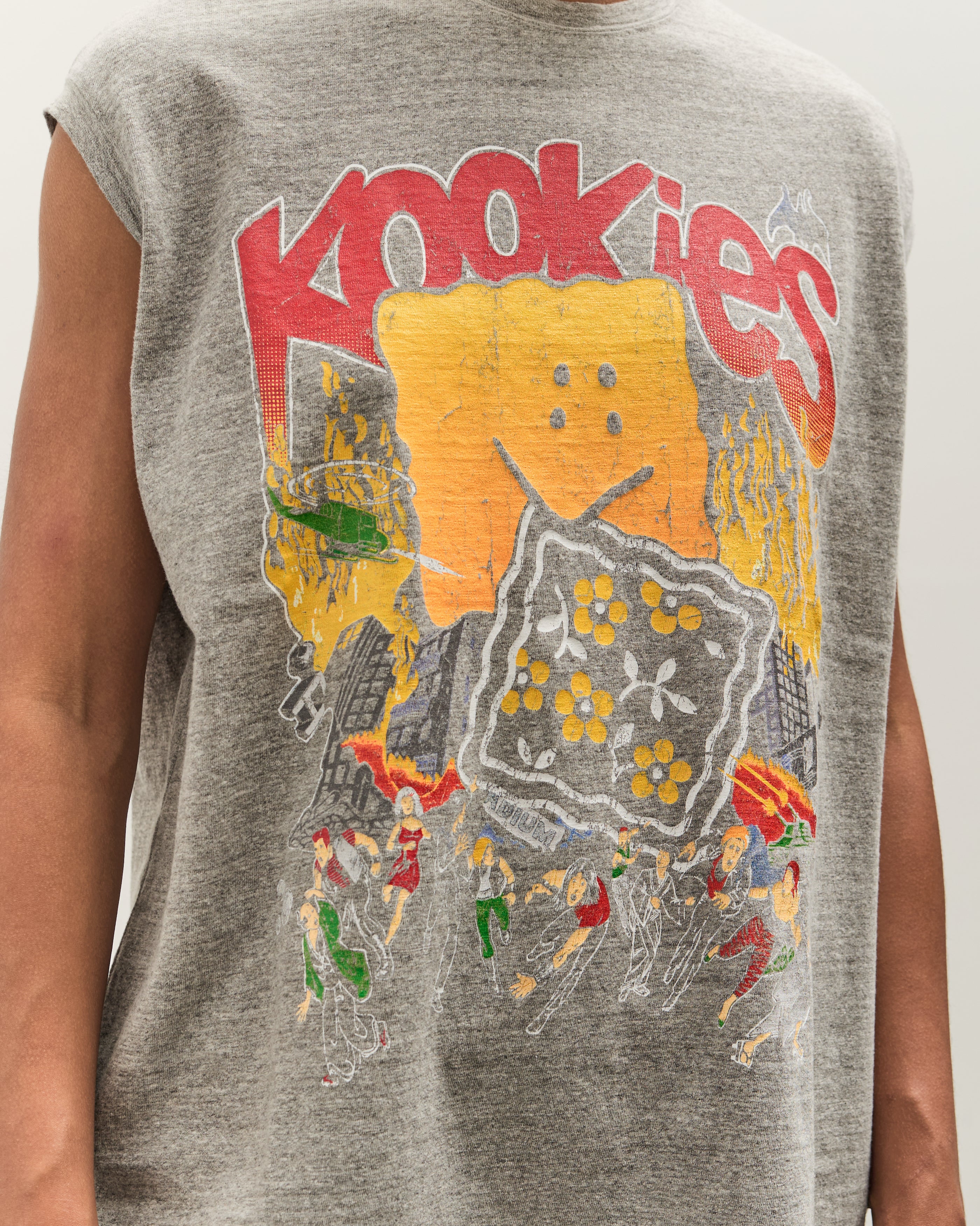 Kapital TOP Jersey Non-Sleeve BIG-T (BUSTER PECKISH BOWY), Gray - Image 2