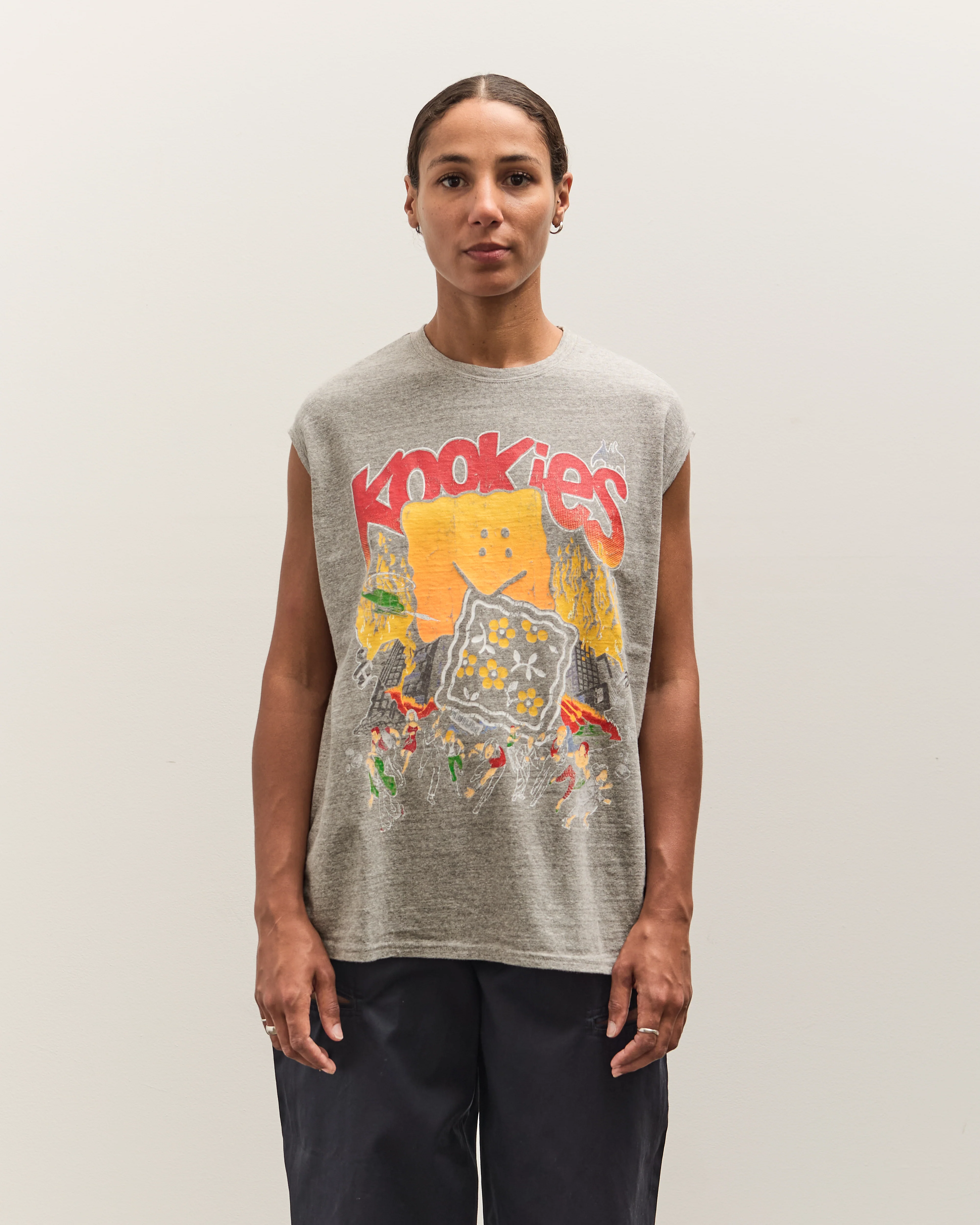 Kapital TOP Jersey Non-Sleeve BIG-T (BUSTER PECKISH BOWY), Gray - Image 7
