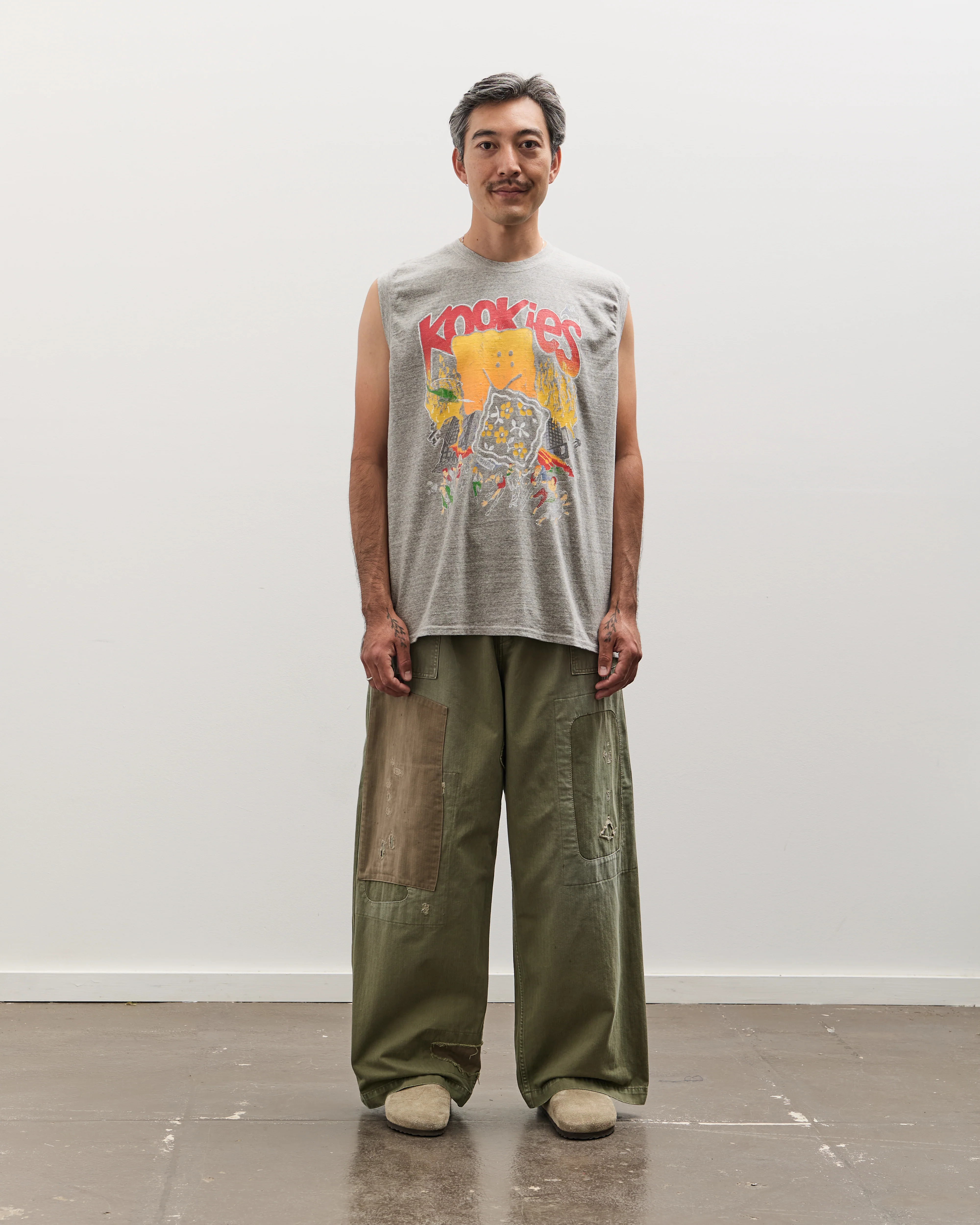 Kapital Unisex TOP Jersey Non-Sleeve BIG-T (BUSTER PECKISH BOWY), Gray - Image 3