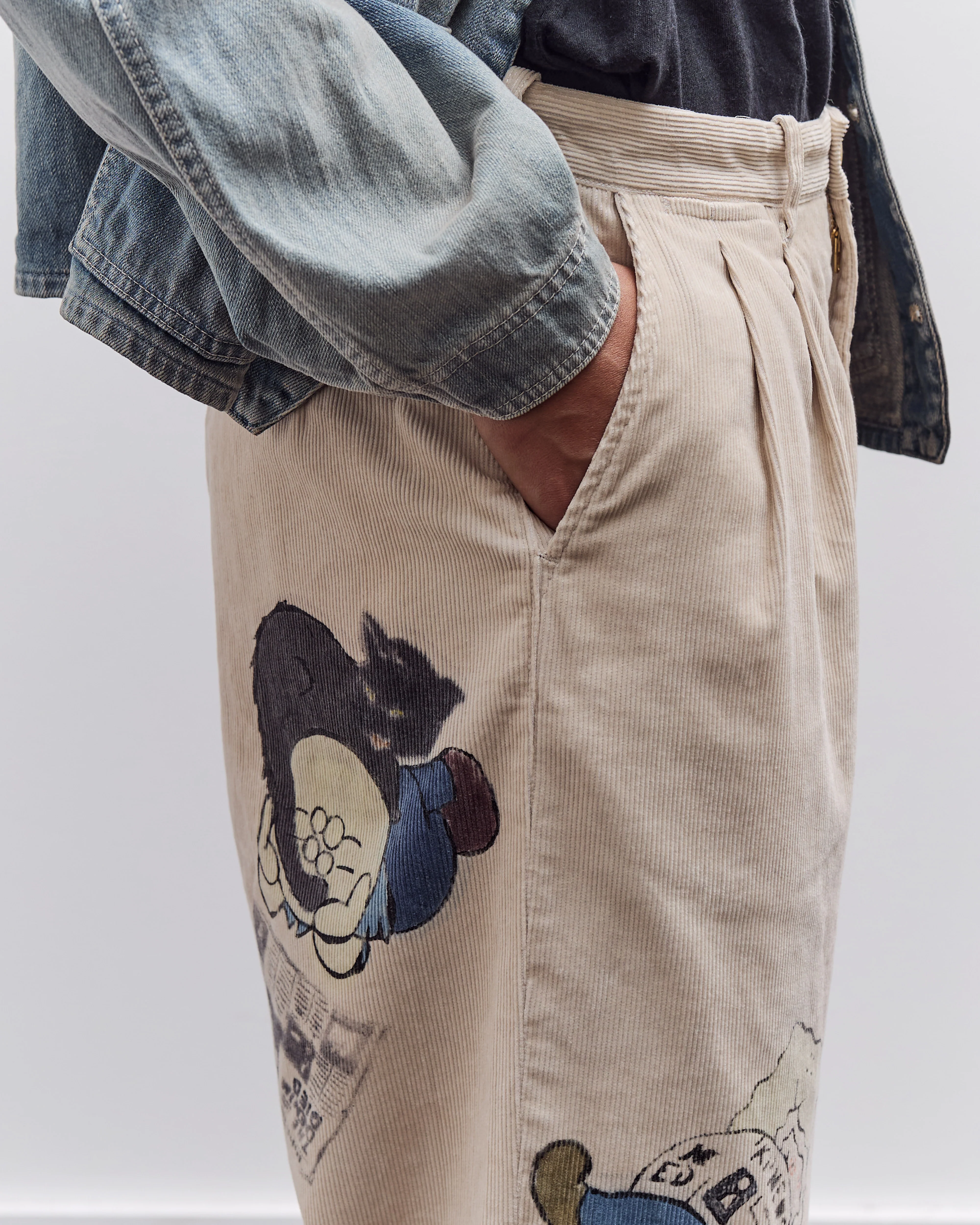 Kapital Unisex 14W Corduroy IVY Pants (Memorial Paint Model), Beige - Image 11