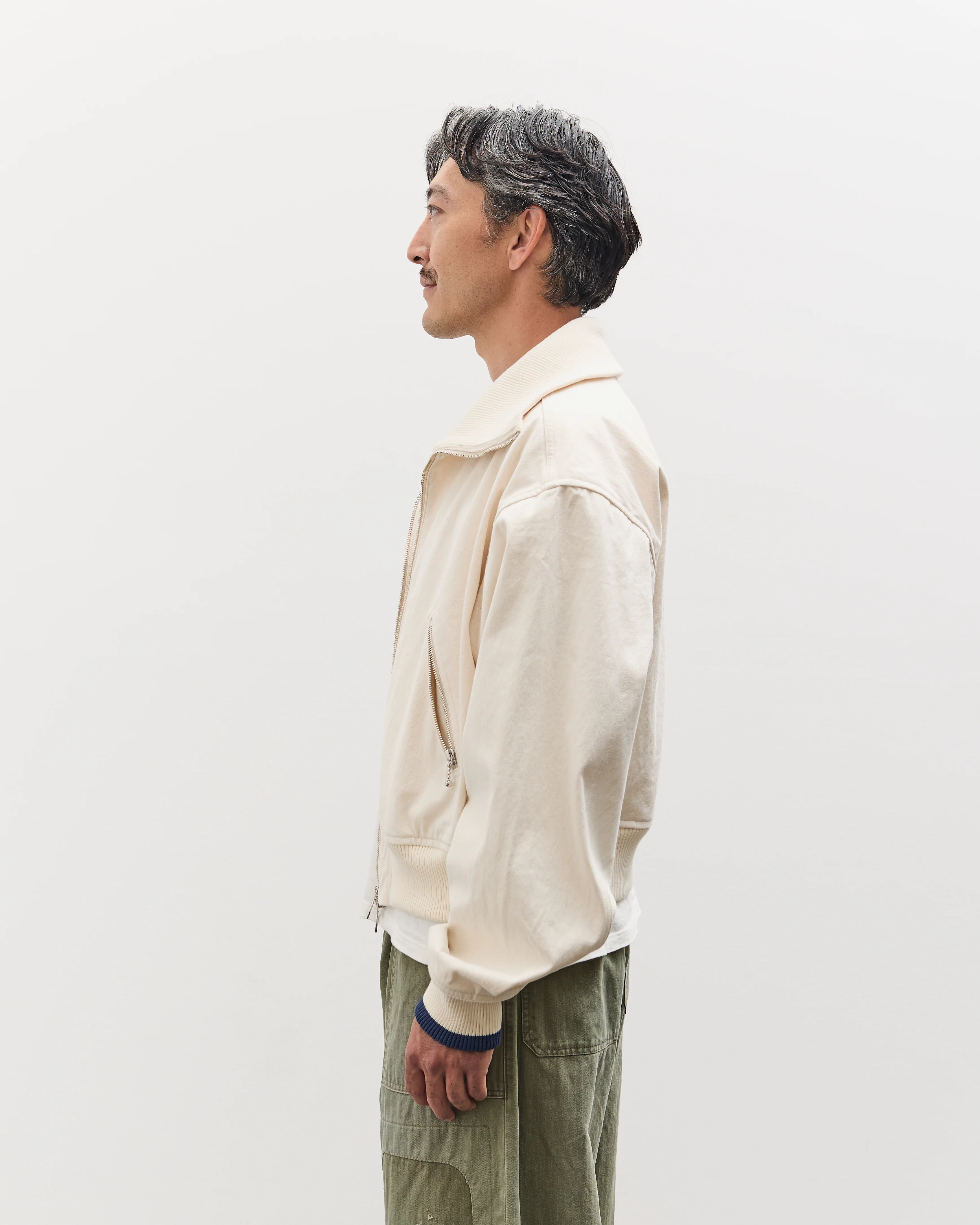 Kapital Water-Repellent Canvas ZIP-UP Blouson, Ecru - Image 5