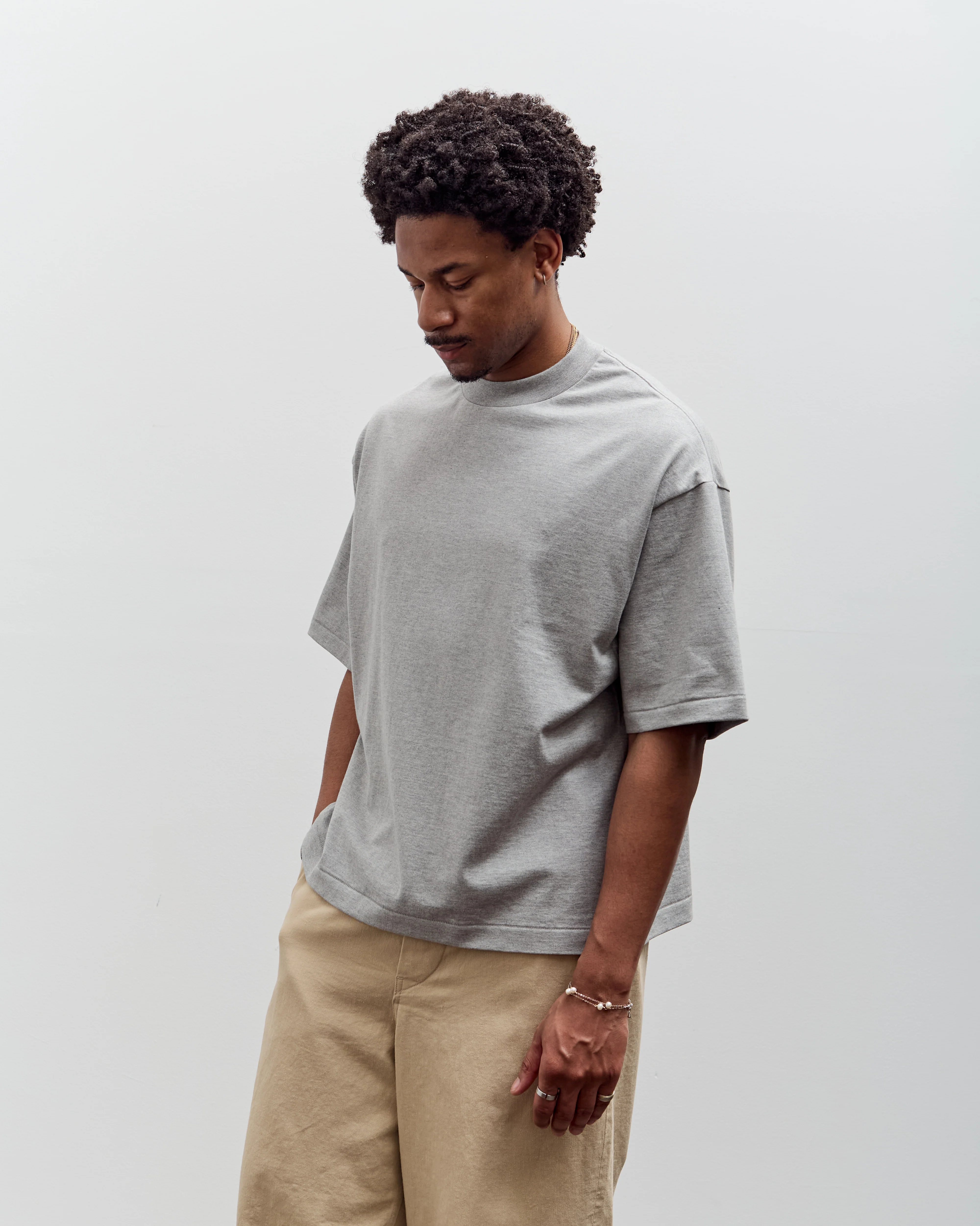 Kaptain Sunshine Suvin Supima Tube Halfsleeve Tee, Feather Grey - Image 4