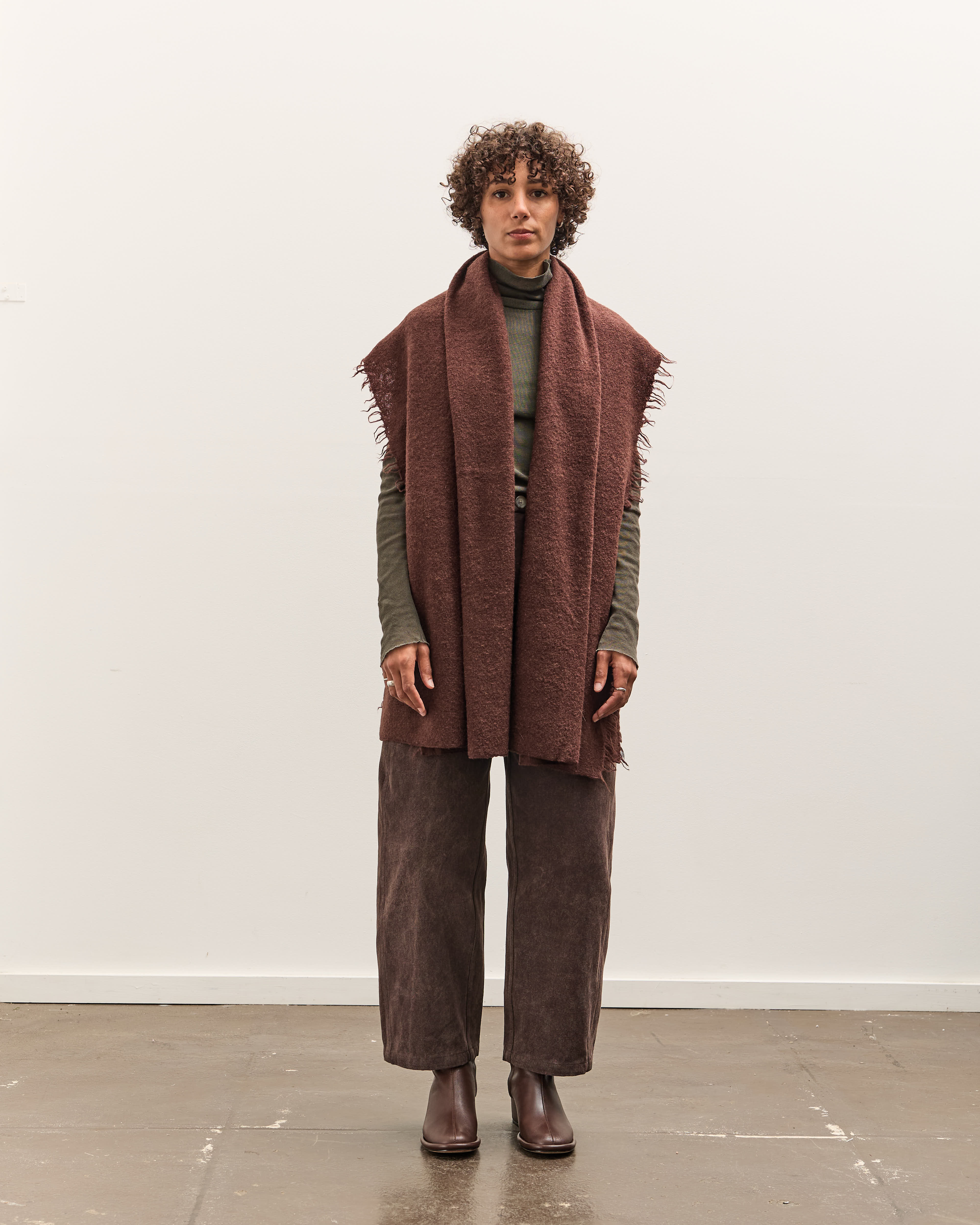 Lauren Manoogian Felt Fringe Scarf, Merlot - Image 3