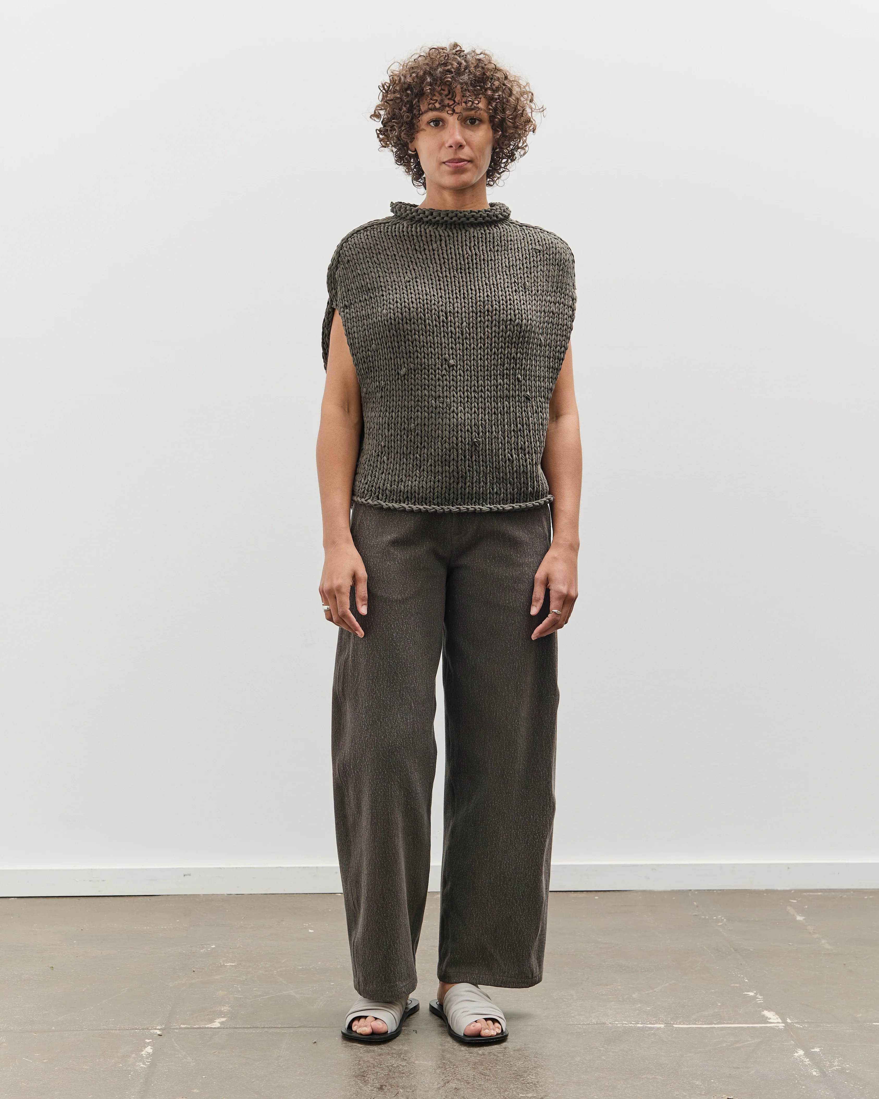 Lauren Manoogian Handknit Jersey Shell, Washed Black - Image 3