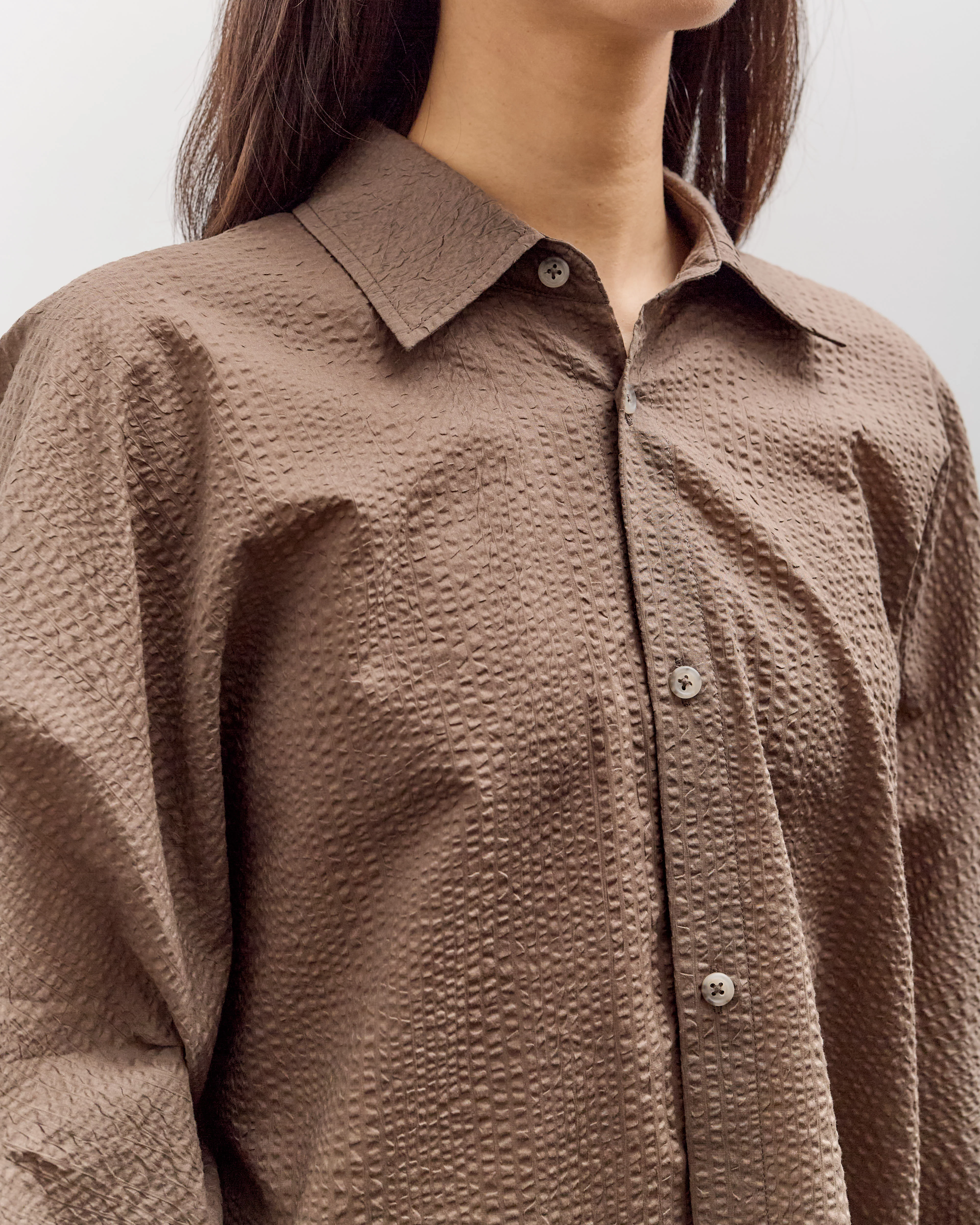 Lauren Manoogian Pebbled Shirt, Bark - Image 7