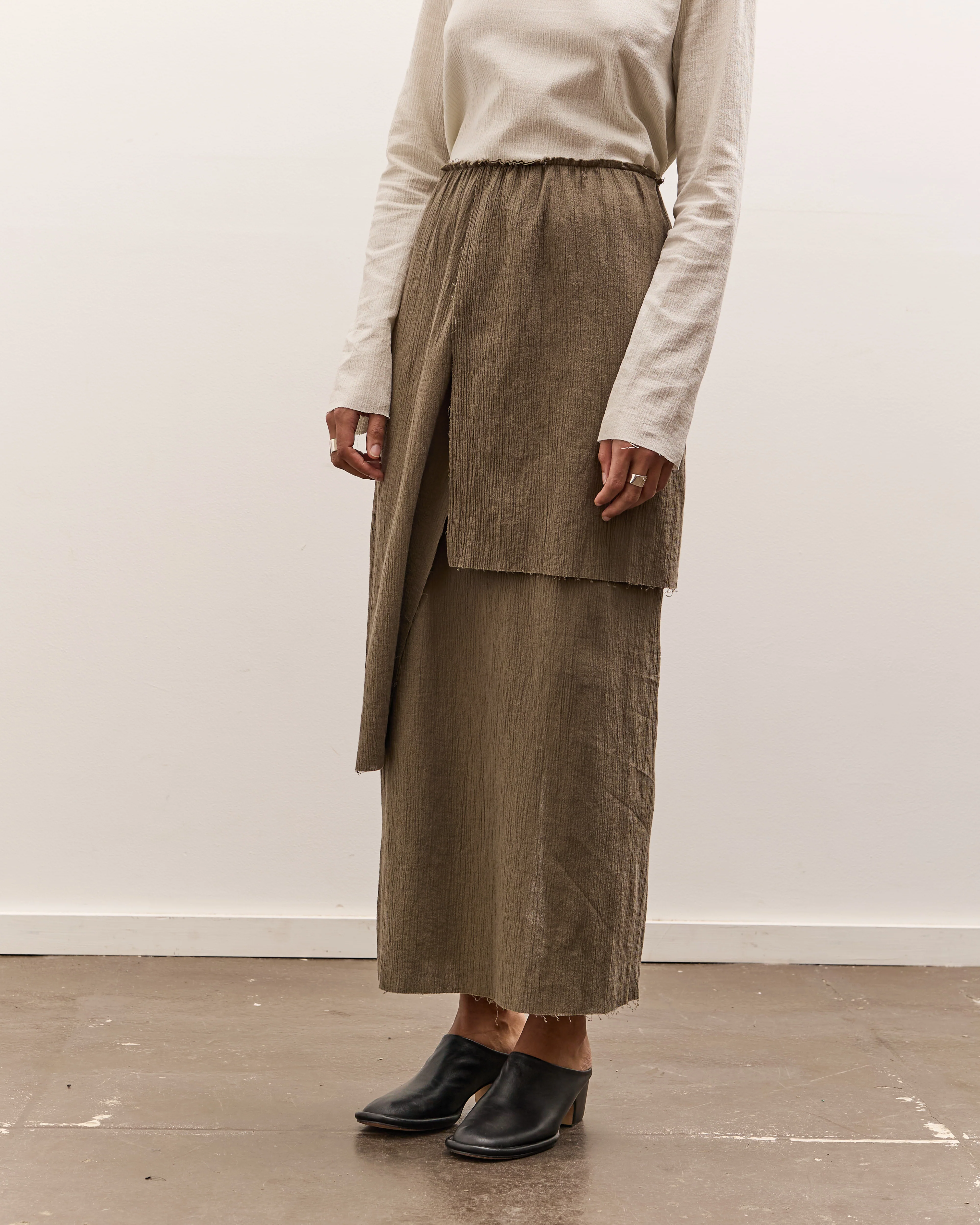 Lauren Manoogian Raw Layer Skirt, Clay - Image 4