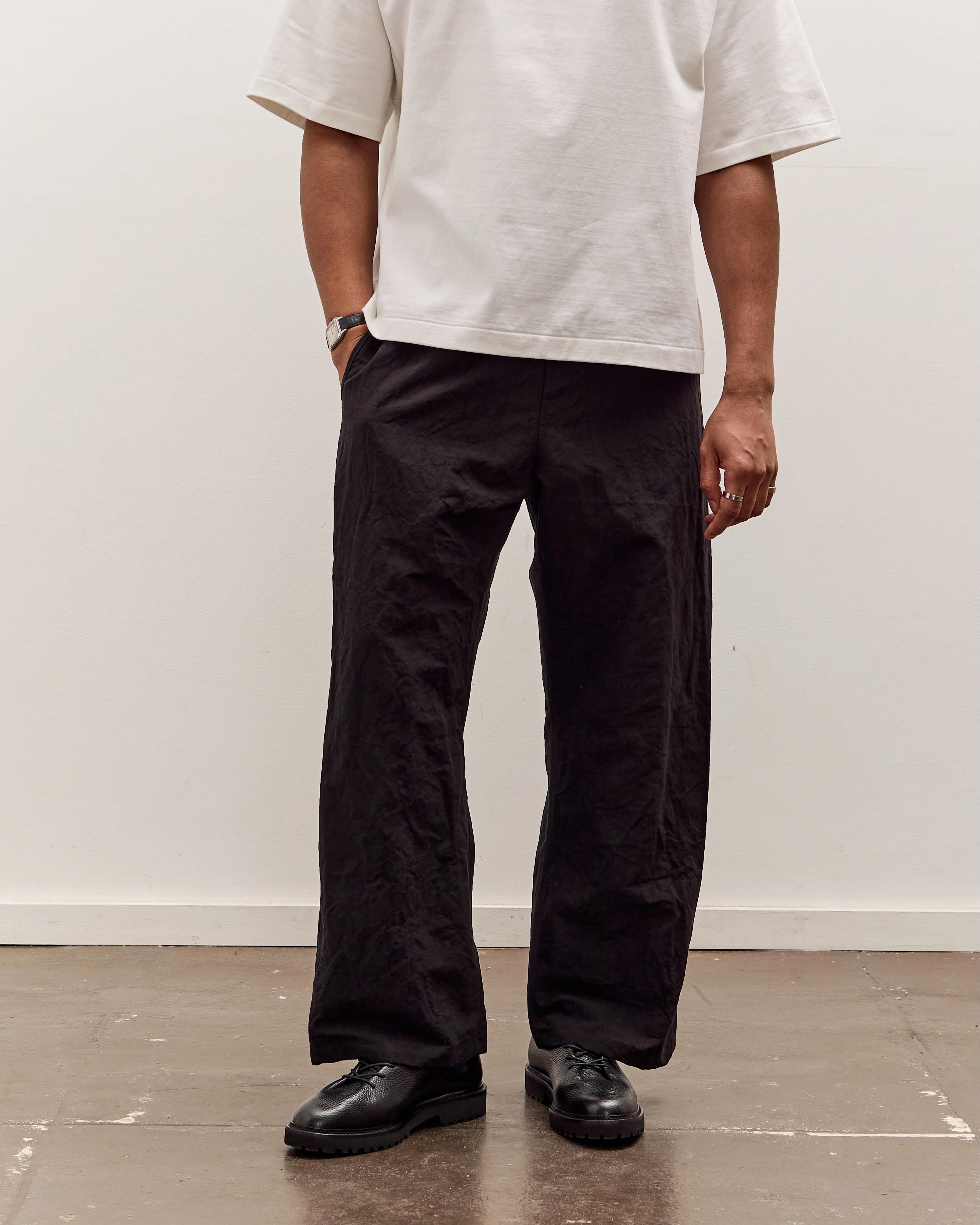 MAN-TLE R20P5 Solid Pants, Black Linen