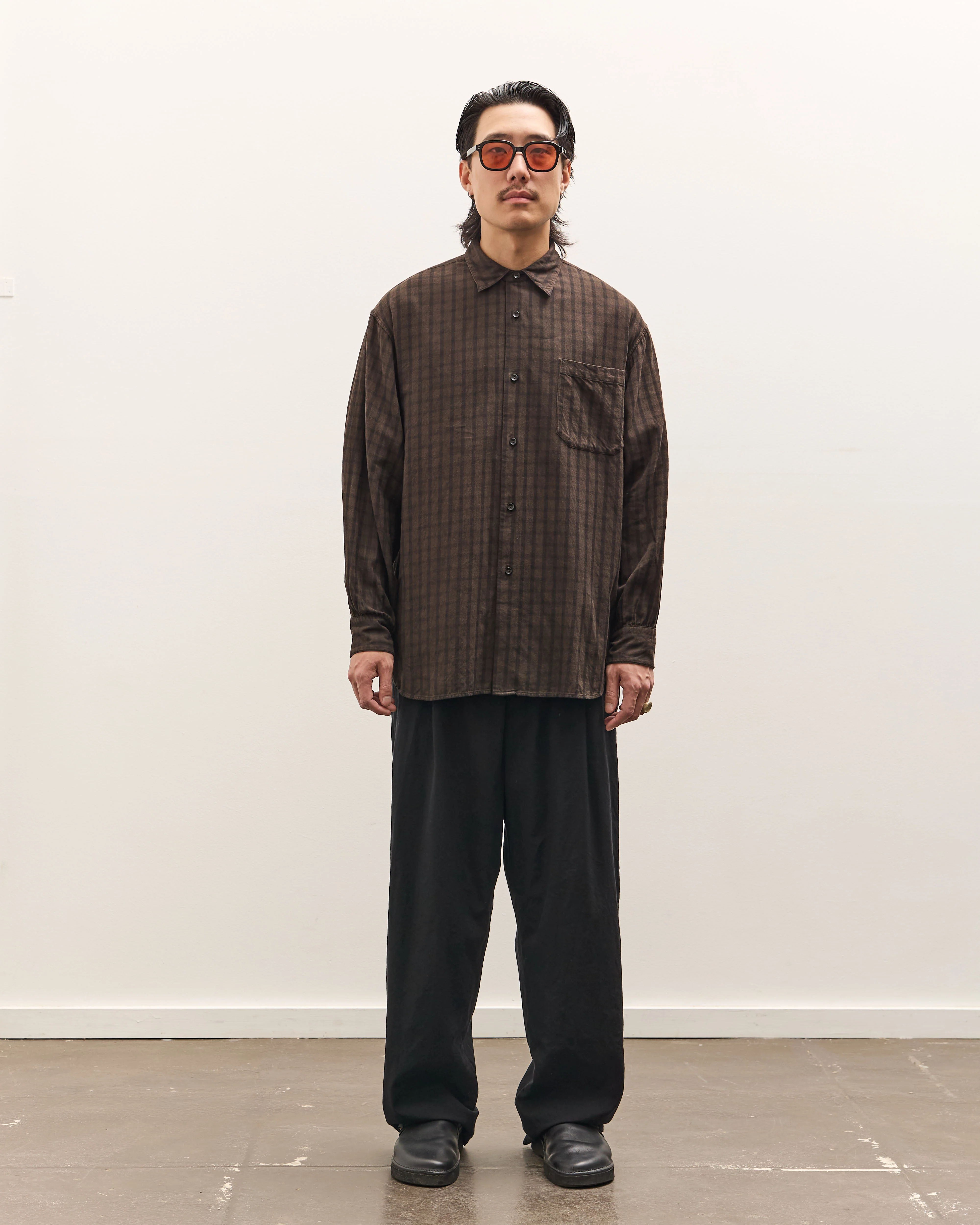 Mark.S Check Dress Shirt, Mud Dye - Image 3