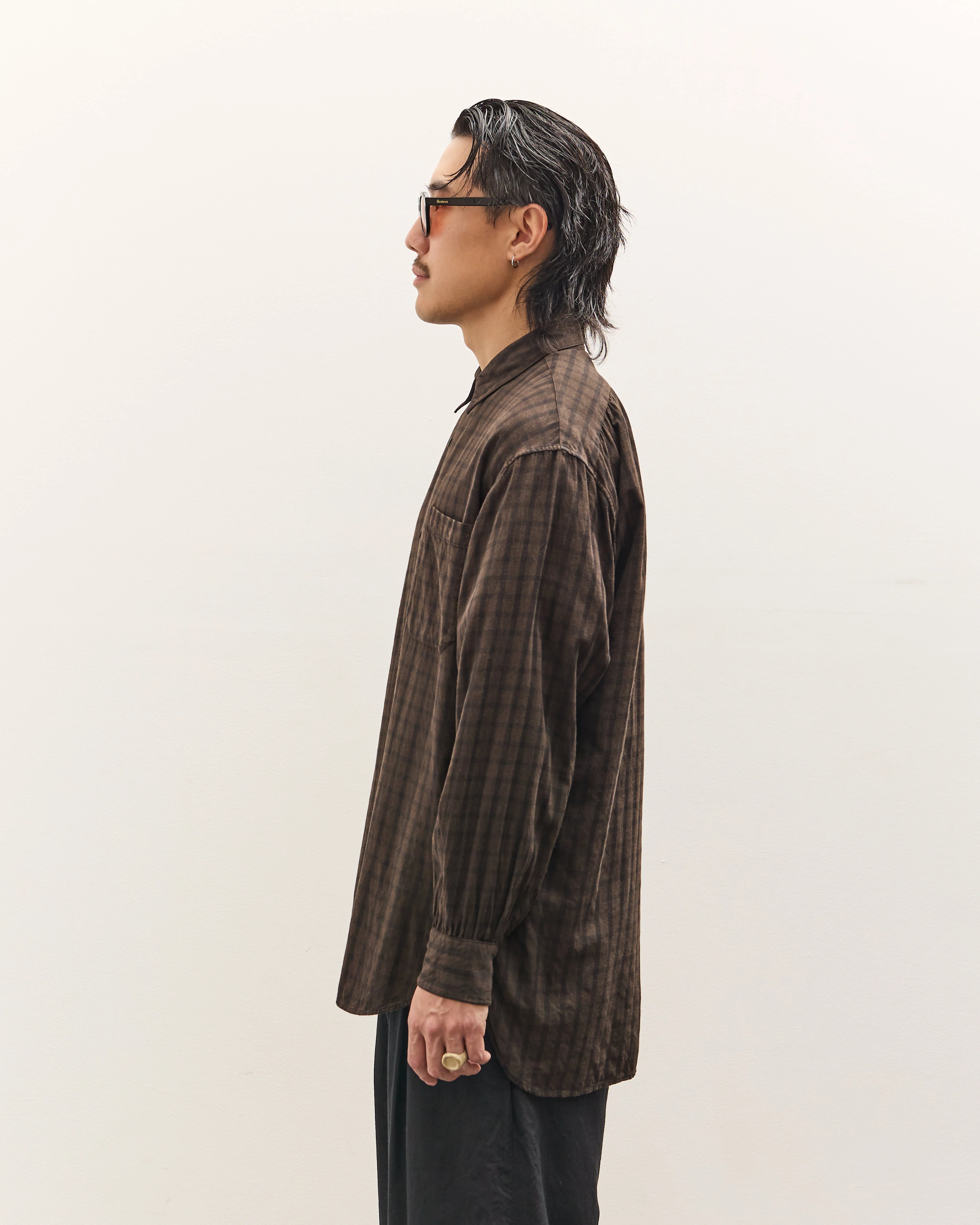 Mark.S Check Dress Shirt, Mud Dye - Image 5