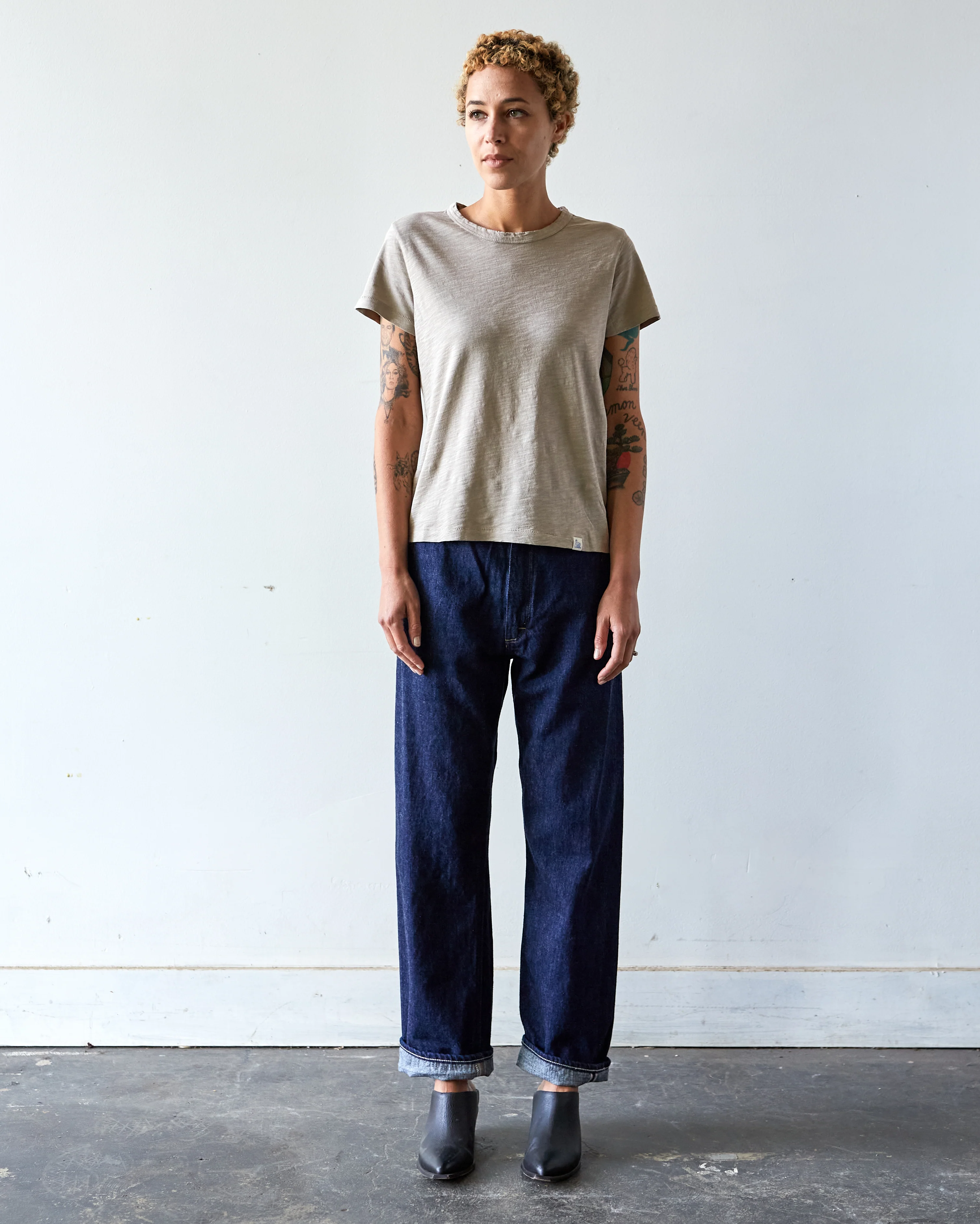 Merz b. Schwanen Slub Pima Cotton T-shirt, Greige - Image 3