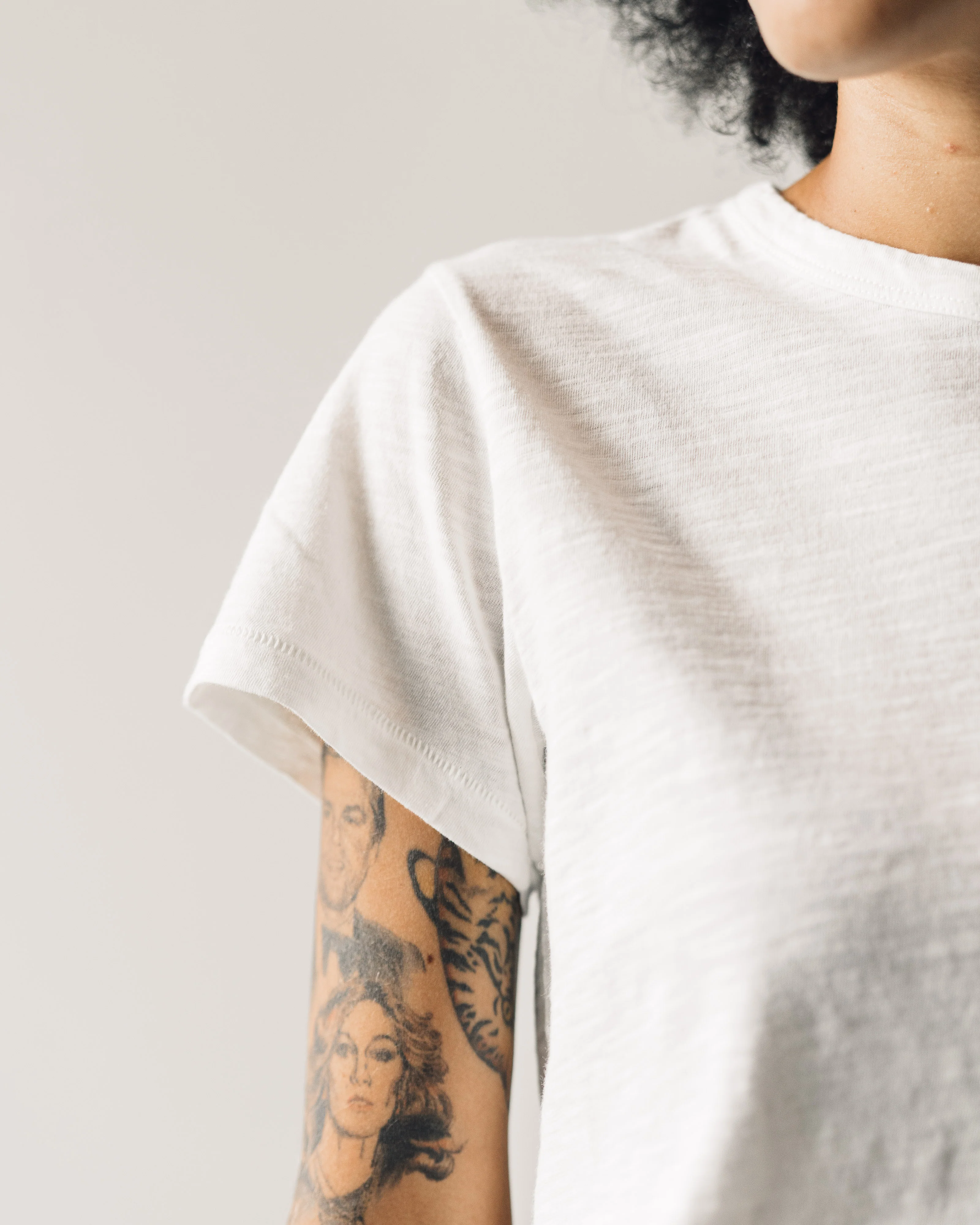 Merz b. Schwanen Slub Pima Cotton T-shirt, White - Image 9