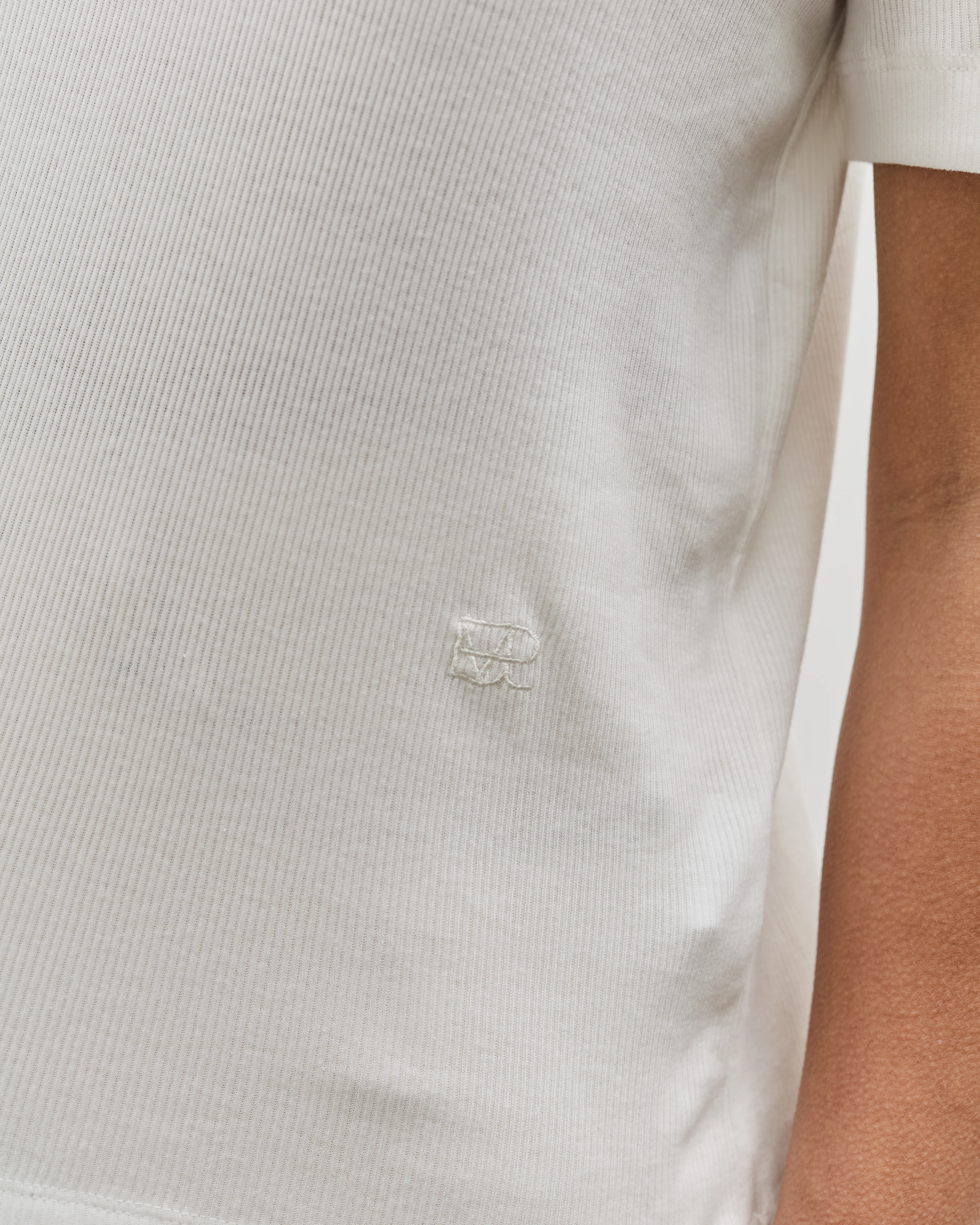 Mijeong Park Cotton Tencel Ribbed T-Shirt, White - Image 6