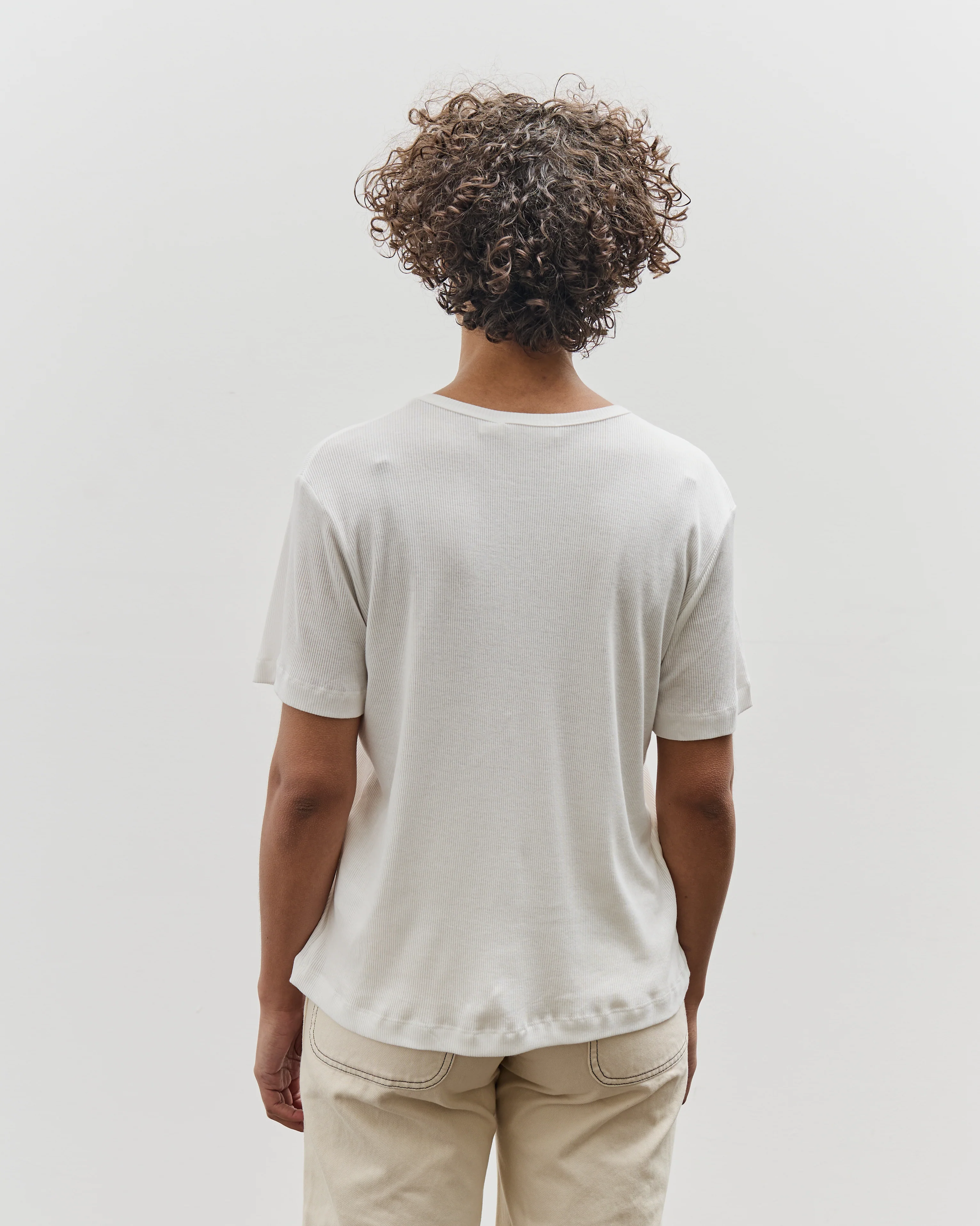 Mijeong Park Cotton Tencel Ribbed T-Shirt, White - Image 7