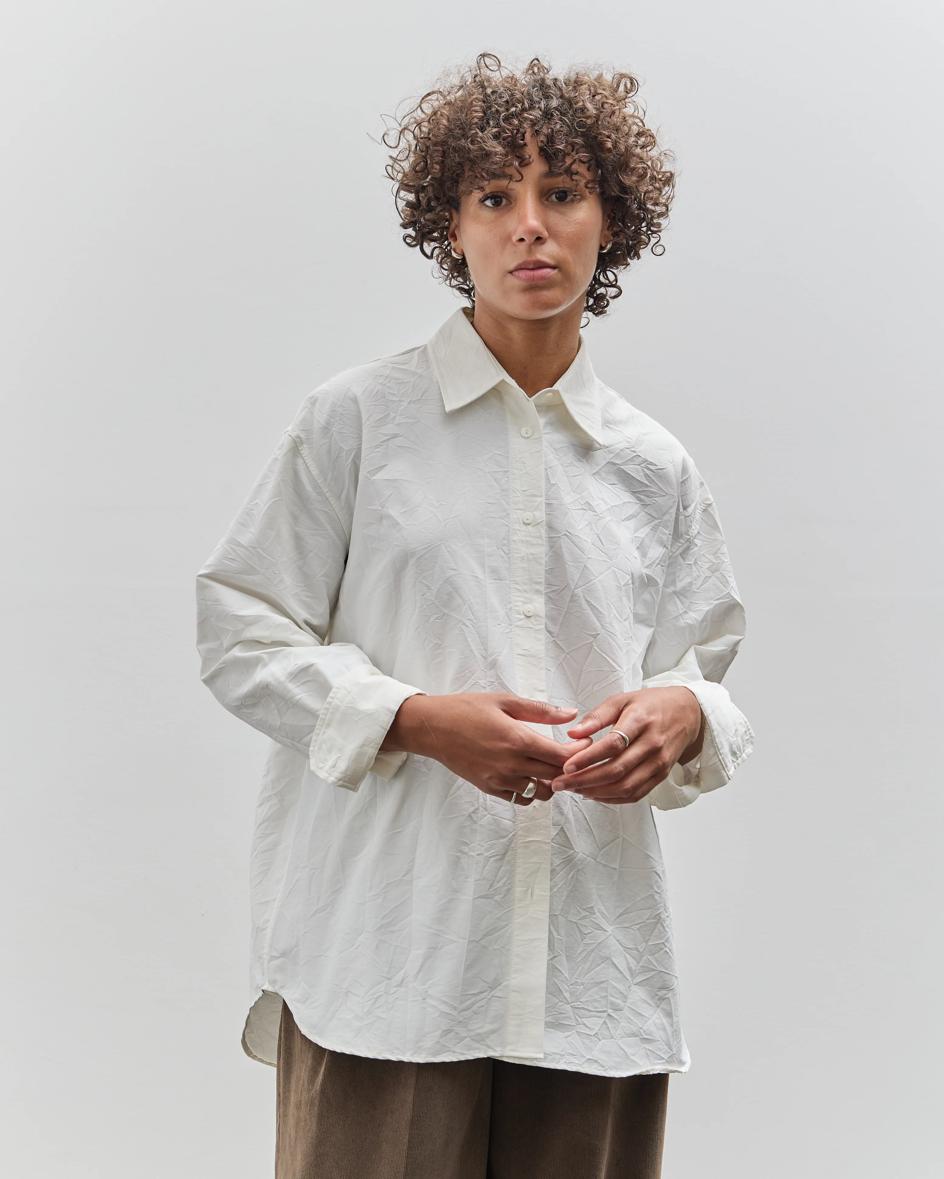 Mijeong Park Crinkled Oversized Shirt, White - Image 8