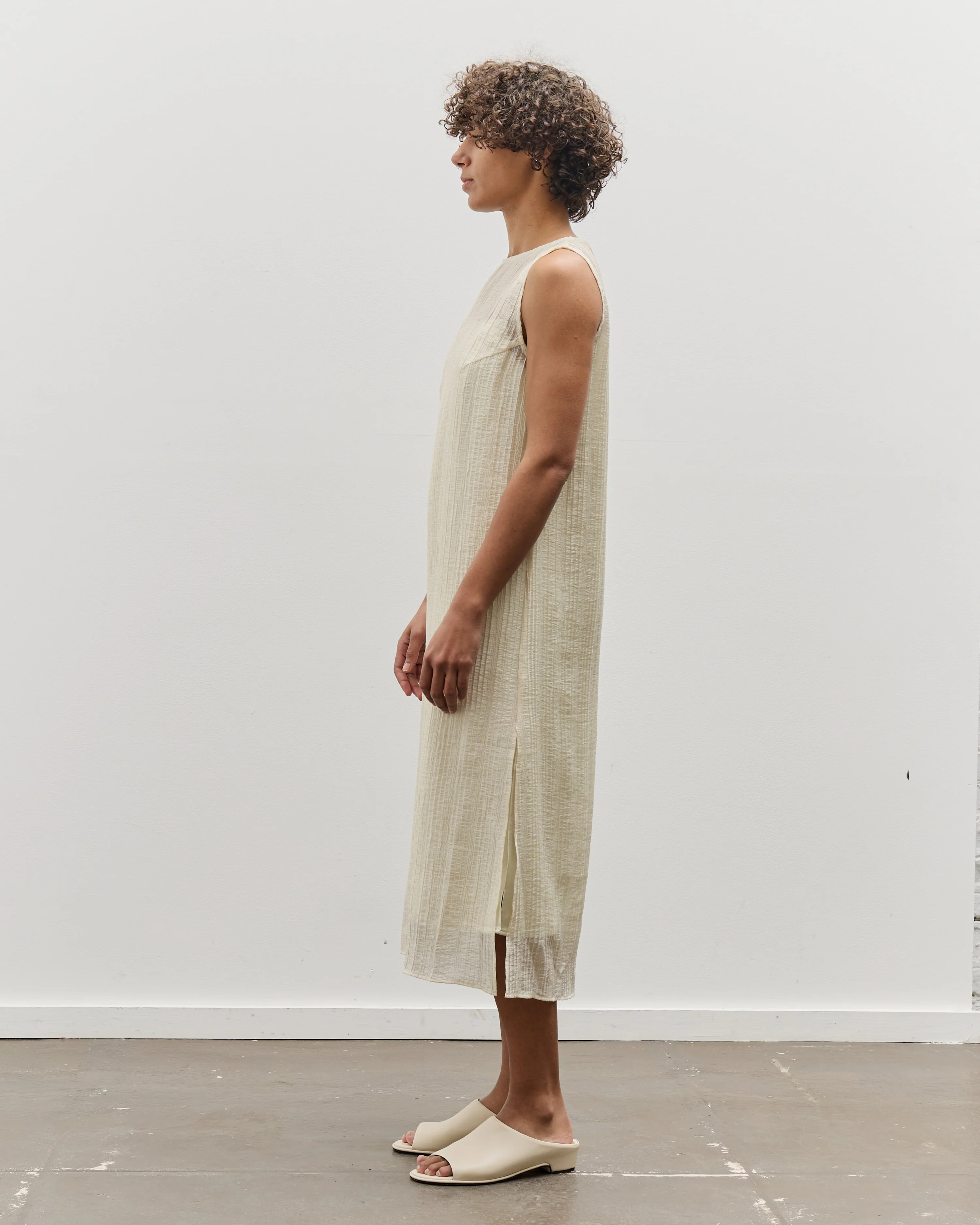 Mijeong Park Pleated Midi Dress, Cream - Image 4