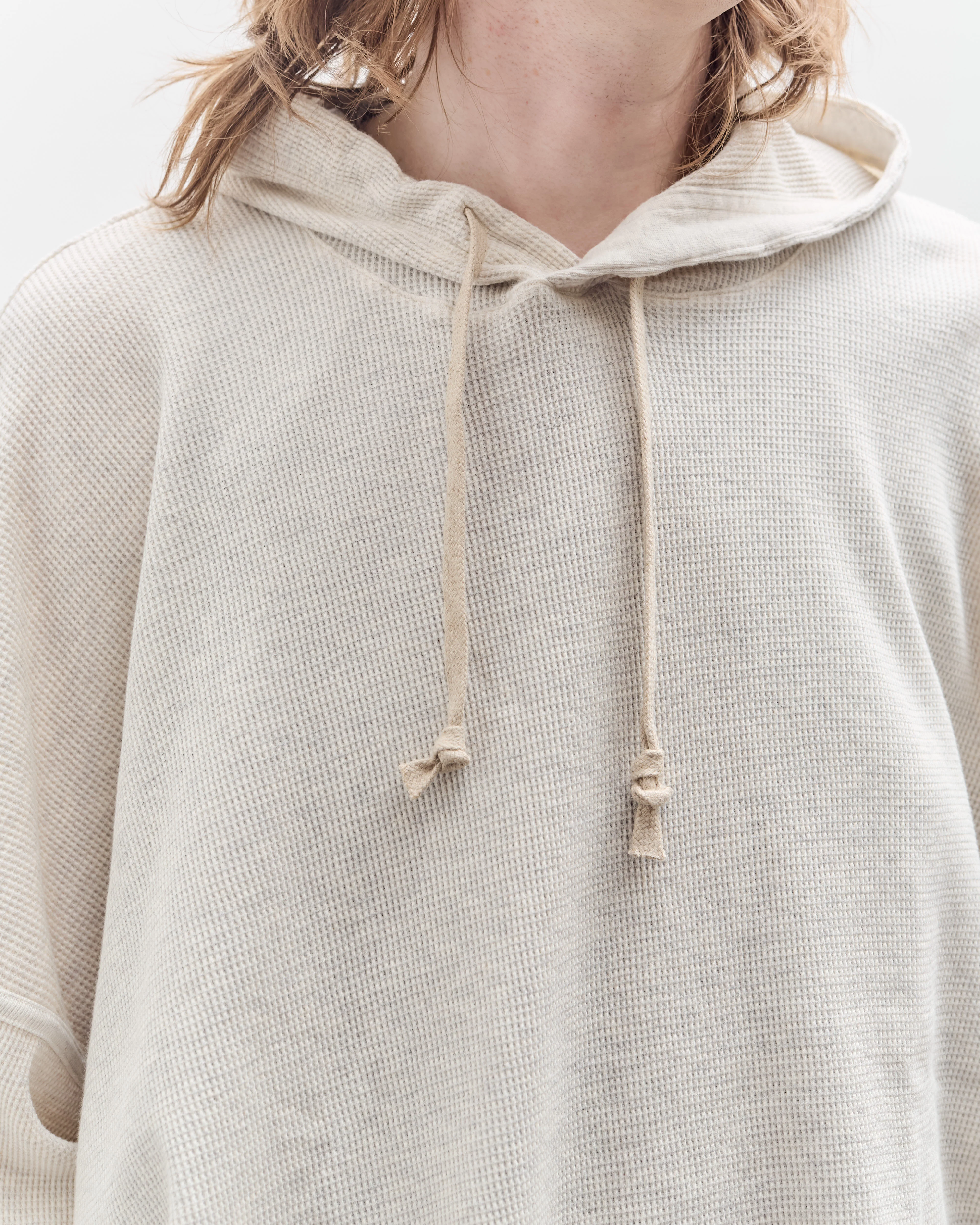O by Jan-Jan Van Essche Waffle Hoodie, Oatmeal - Image 8