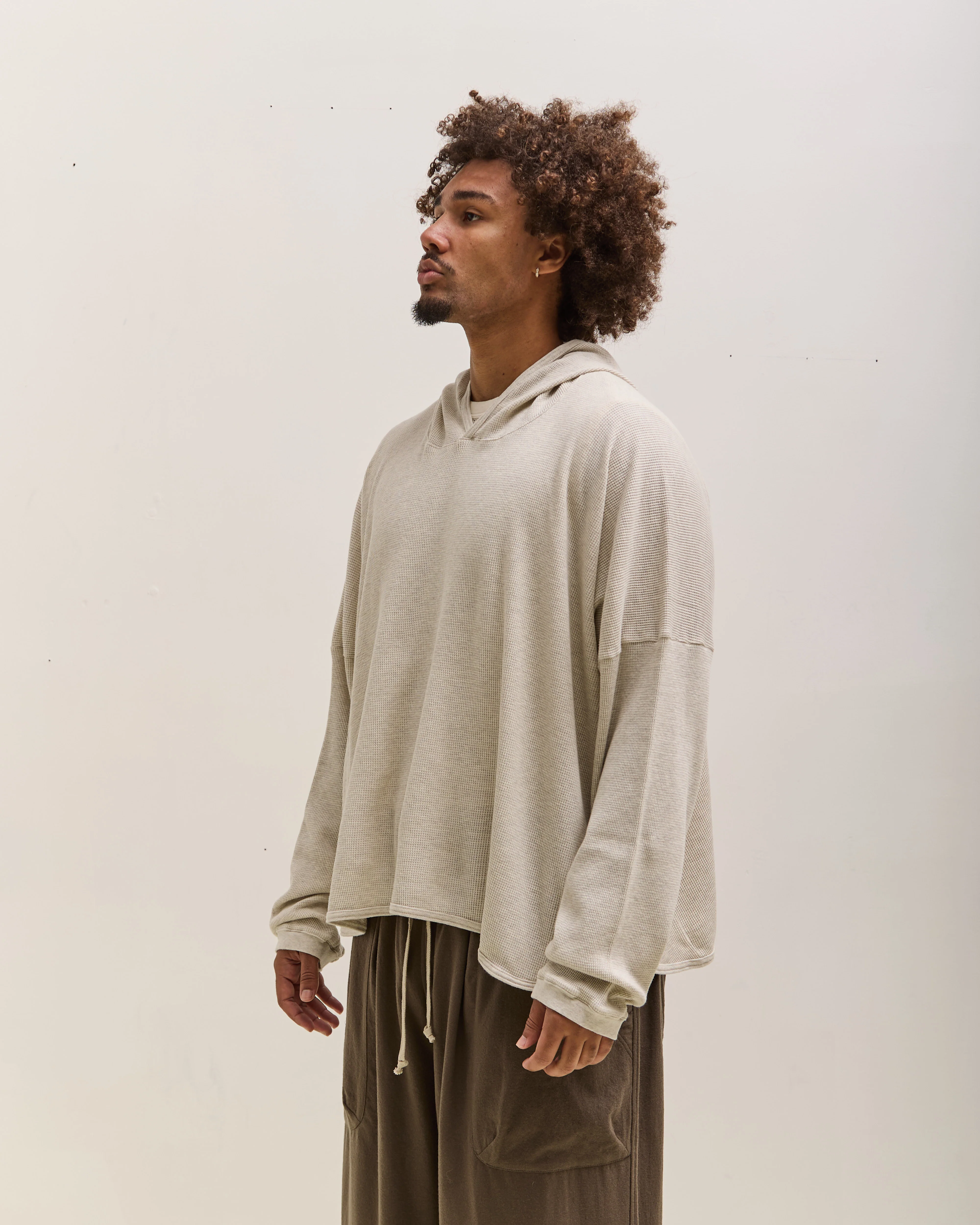 O by Jan-Jan Van Essche Wide Fit Hooded Waffle, Oatmeal - Image 3