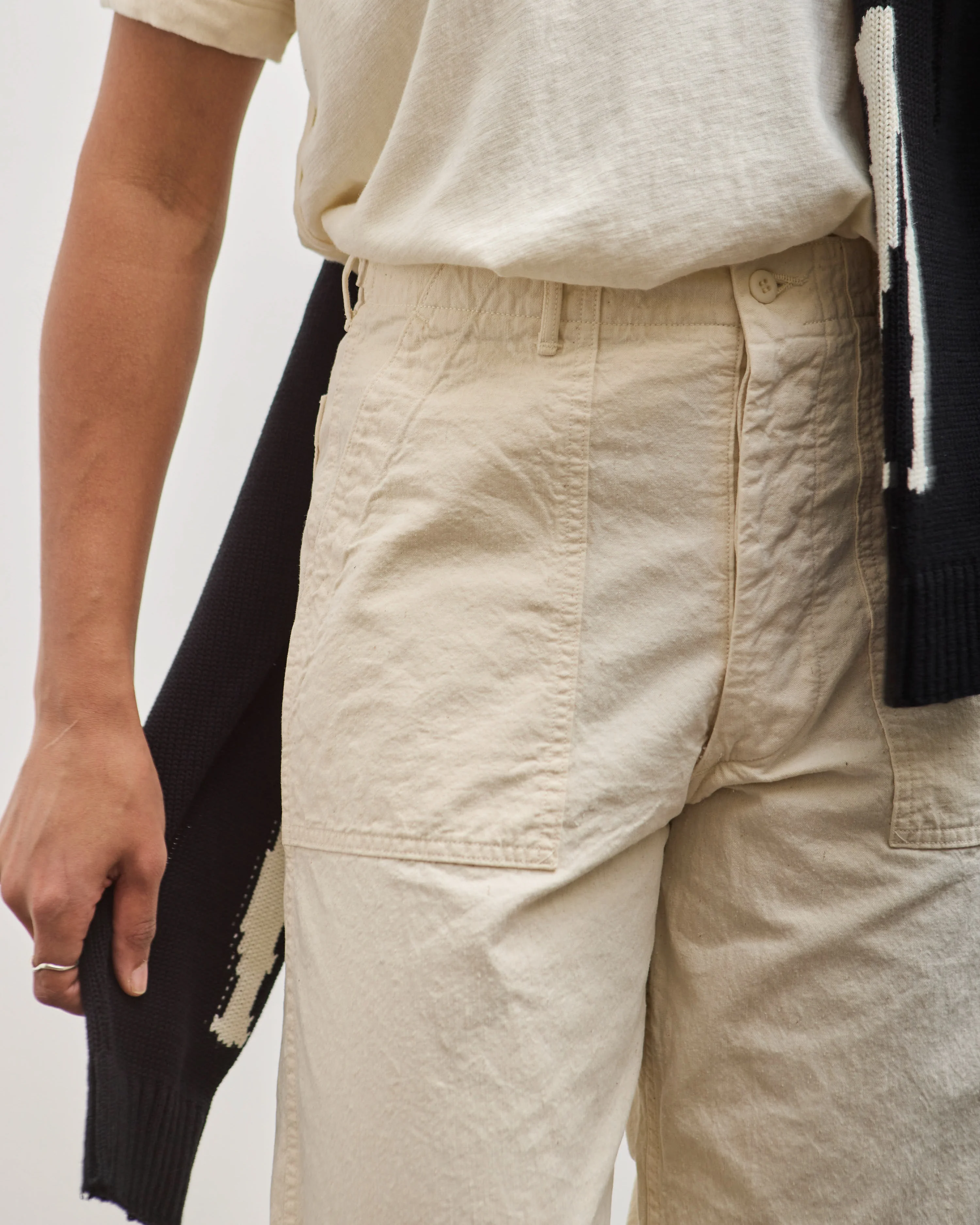 orSlow Summer Fatigue Pants, Ecru - Image 5