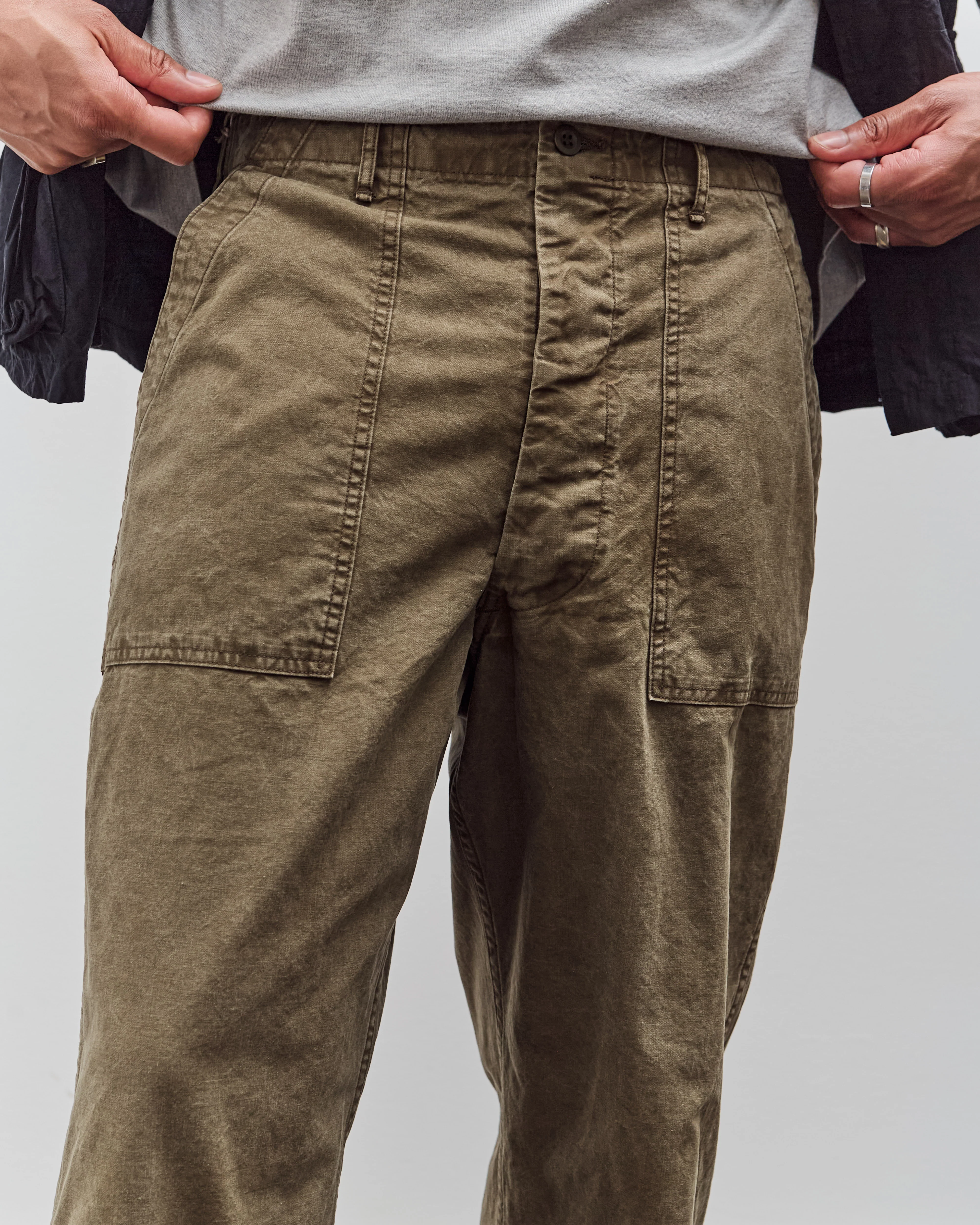 orSlow Summer Fatigue Pants Unisex, Olive - Image 8