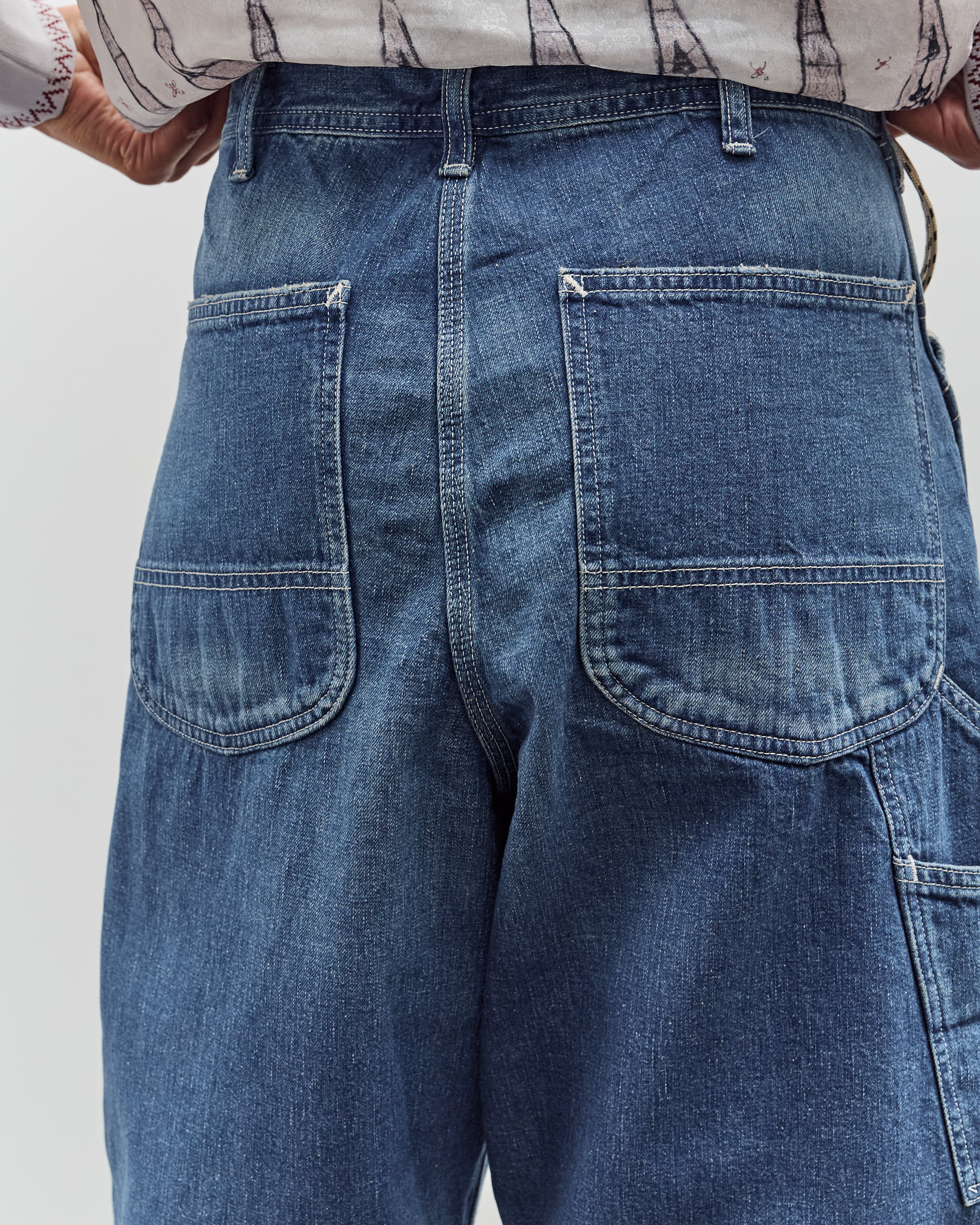 orSlow Wide Fit 30'S Painter Shorts, Denim Used - Image 6