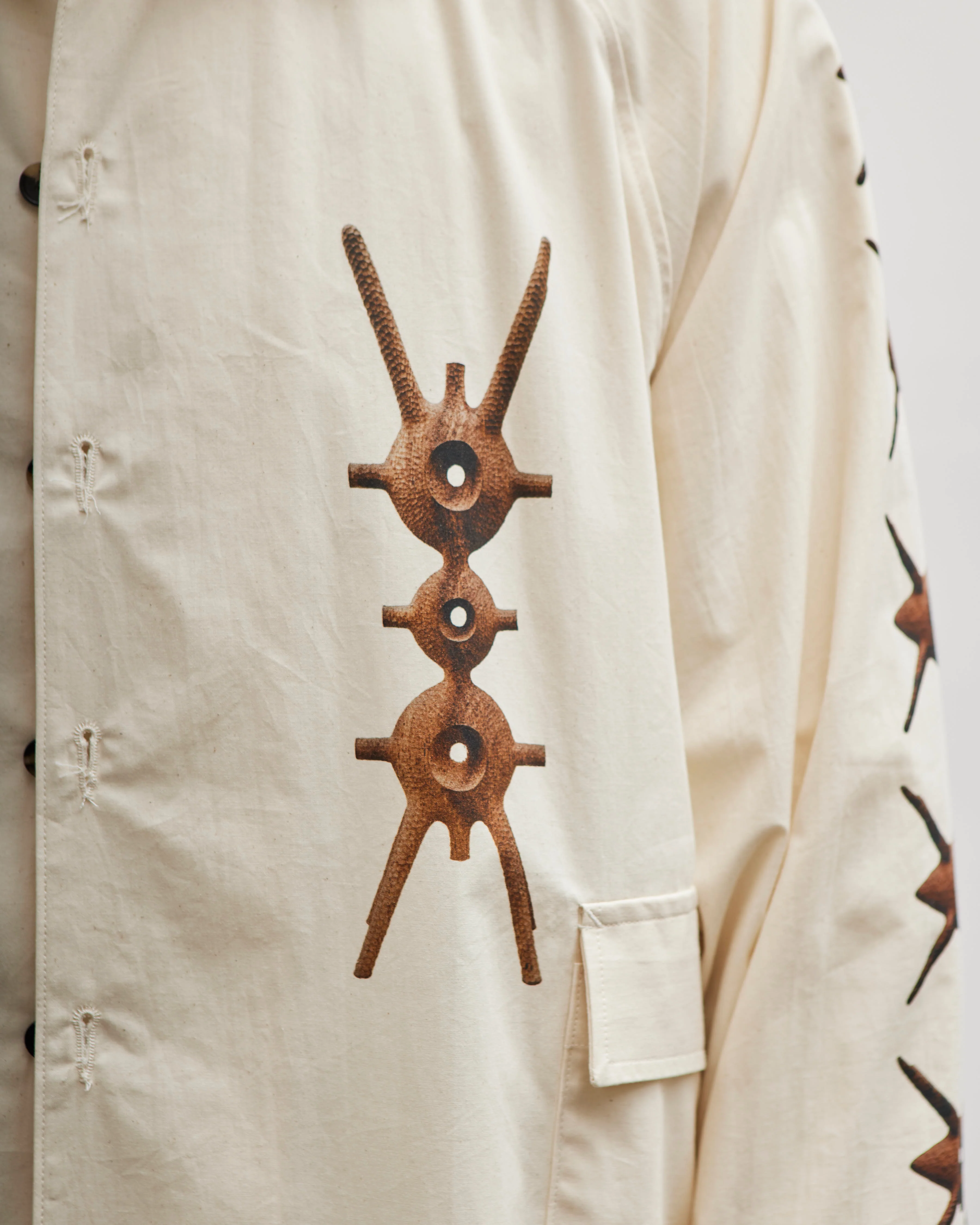 Sillage x Aleph Geddis Unisex Big Pocket Overshirt, Ivory - Image 7
