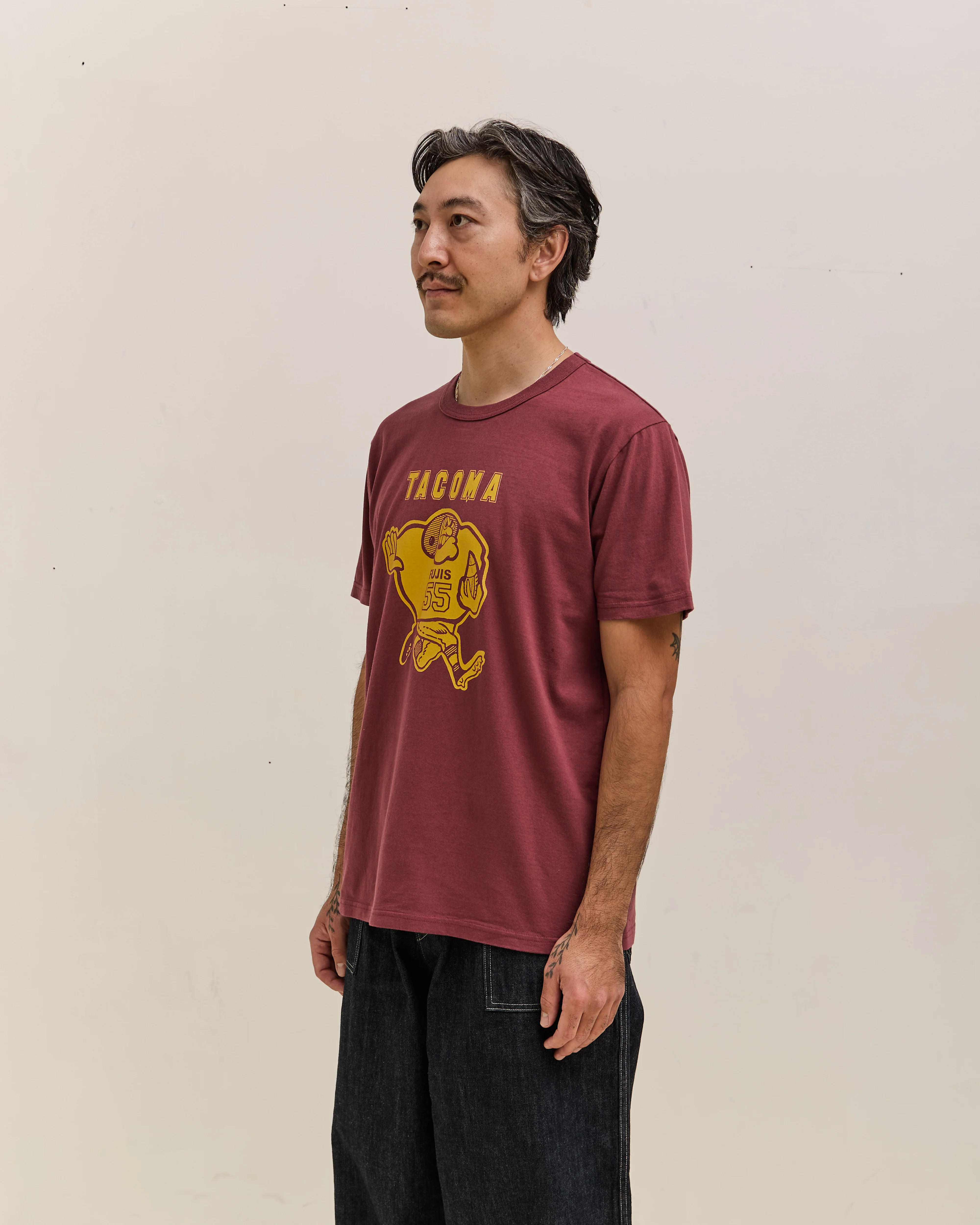 Tacoma Fuji Records Tacoma Fujis SS Tee, Burgandy - Image 3