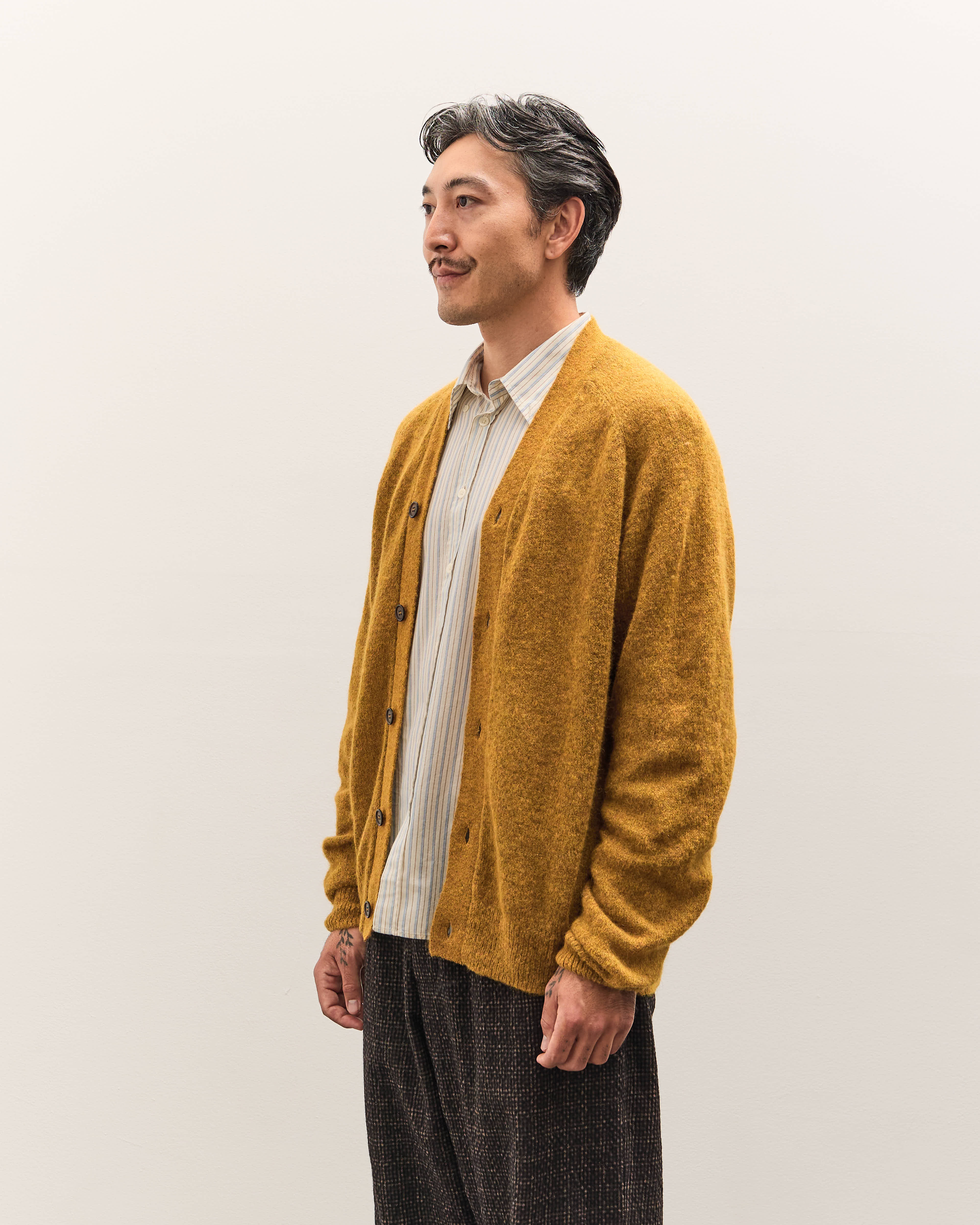 Universal Works David Cardigan, Gold Alpaca - Image 4