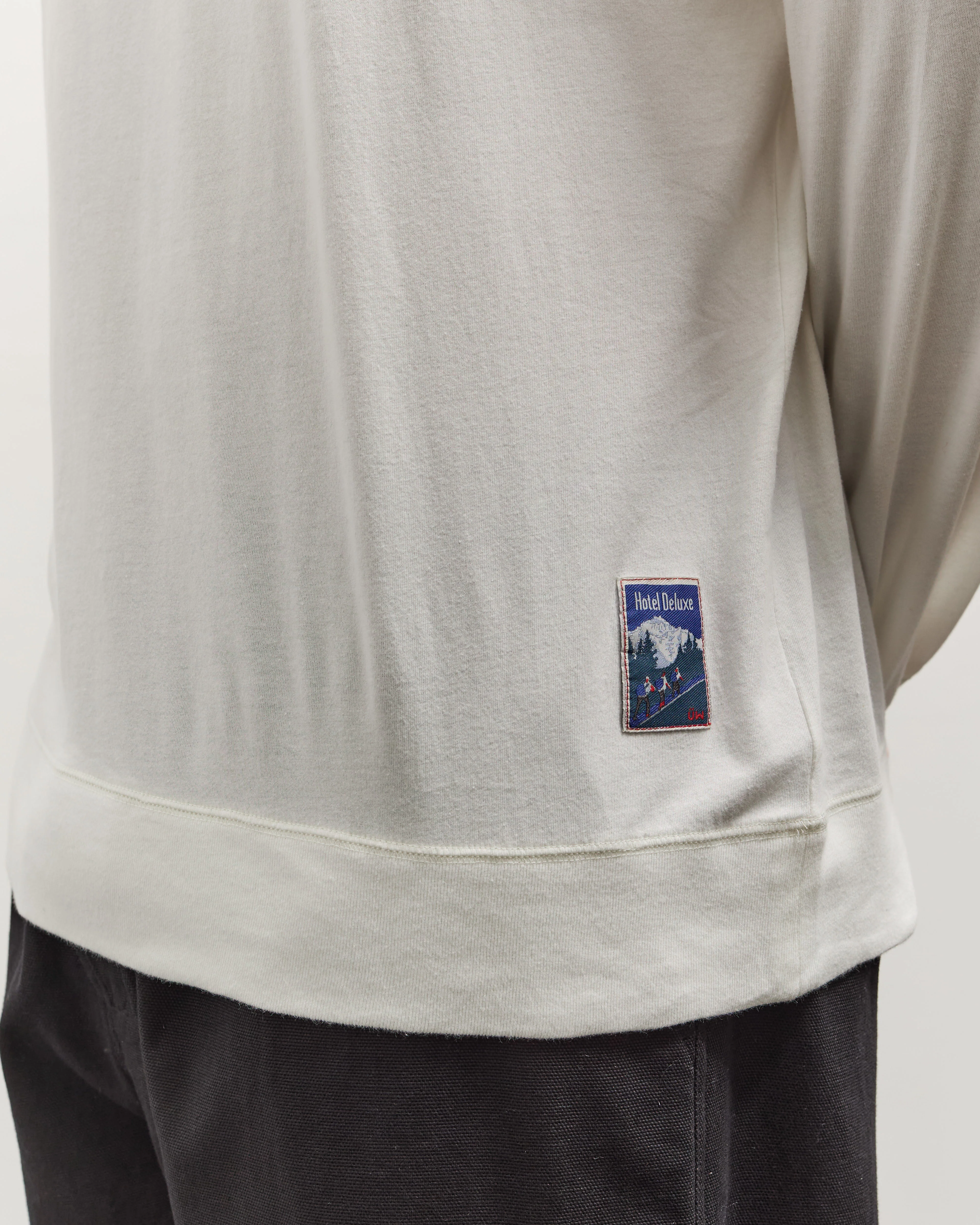 Universal Works Funnel Neck Tee, Ecru - Image 2