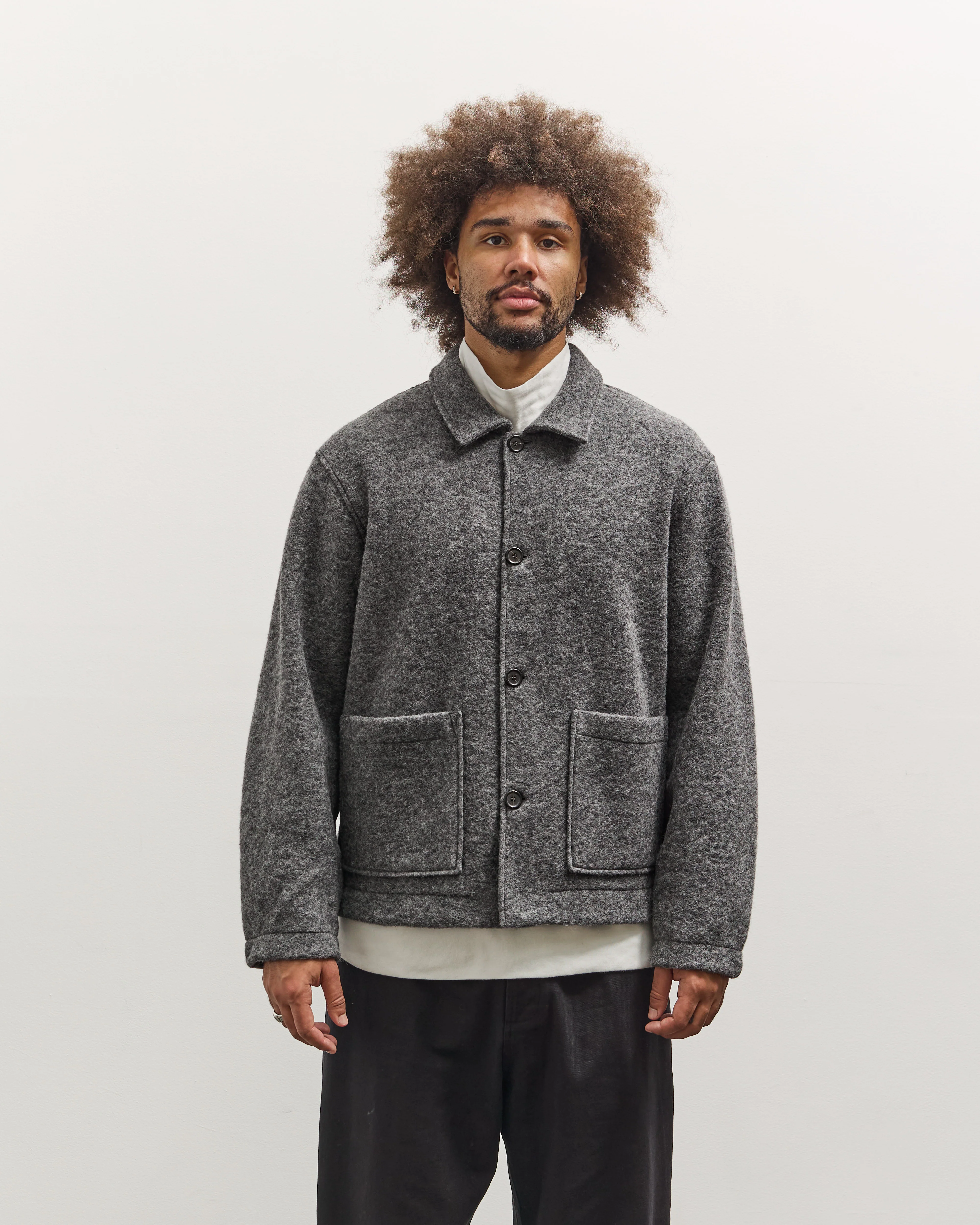 Universal Works Rams Jacket, Grey Marl - Image 6