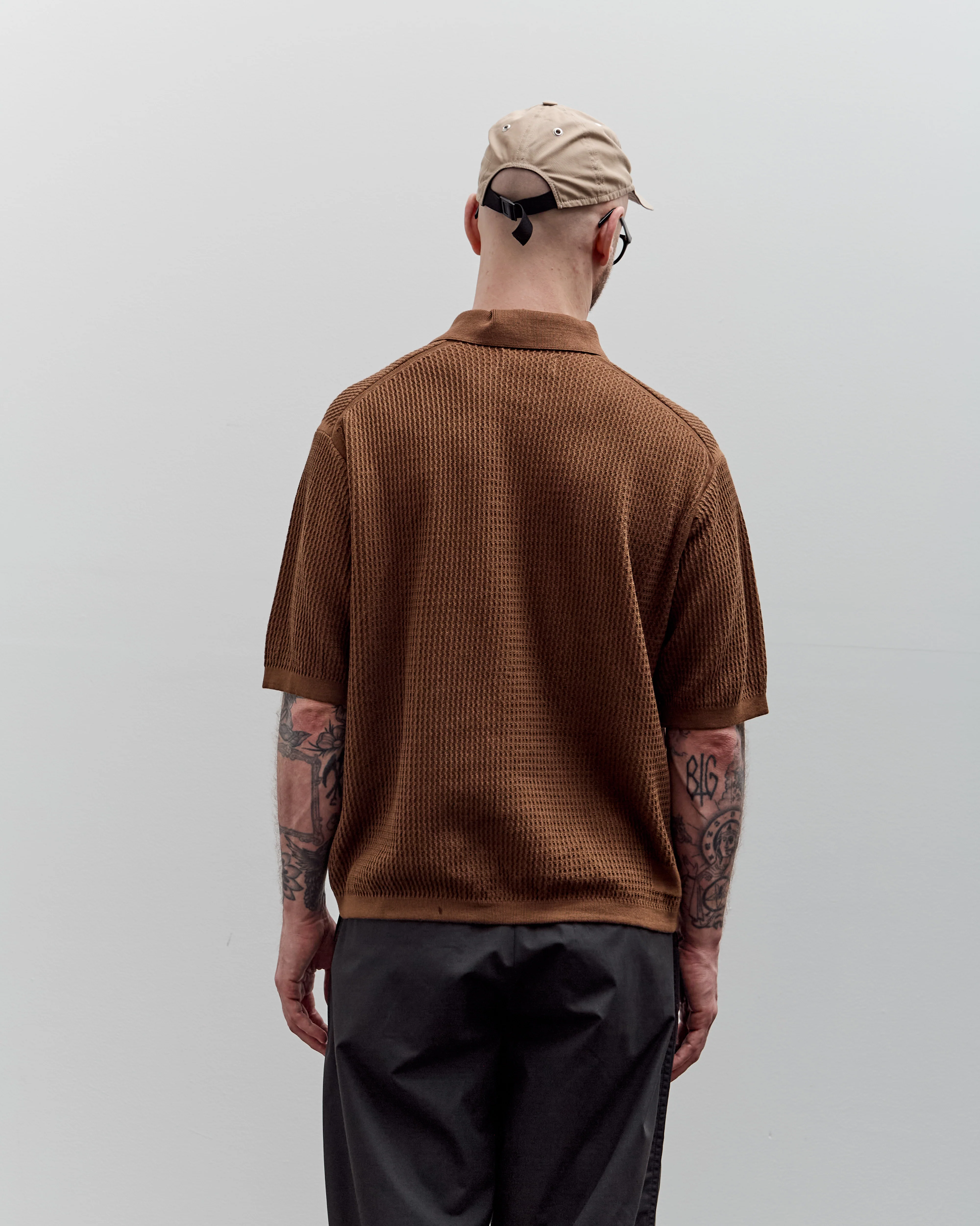 Universal Works S/S Knit Pullover, Brown - Image 5