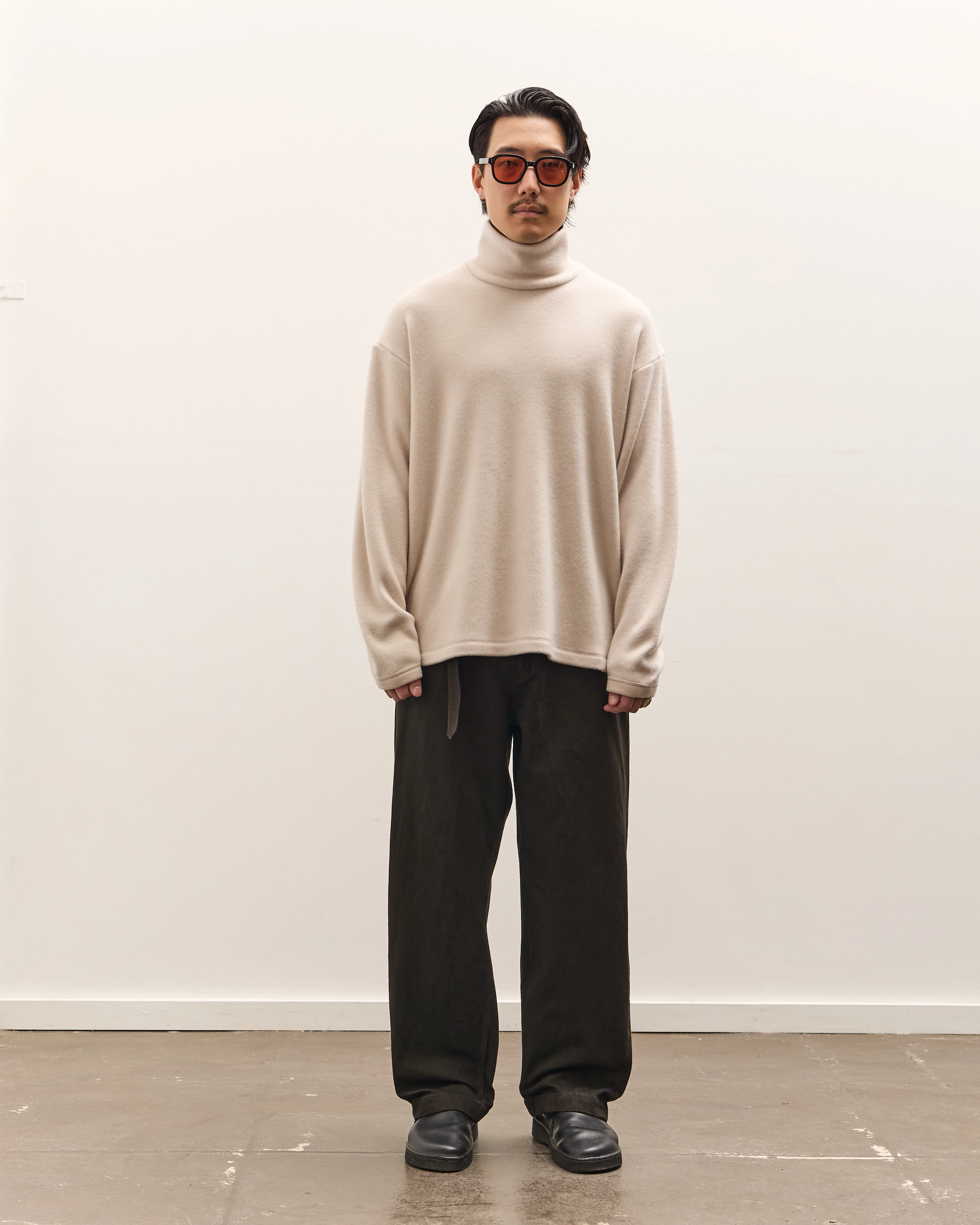 Yoko Sakamoto High Neck Pullover, Ecru - Image 3