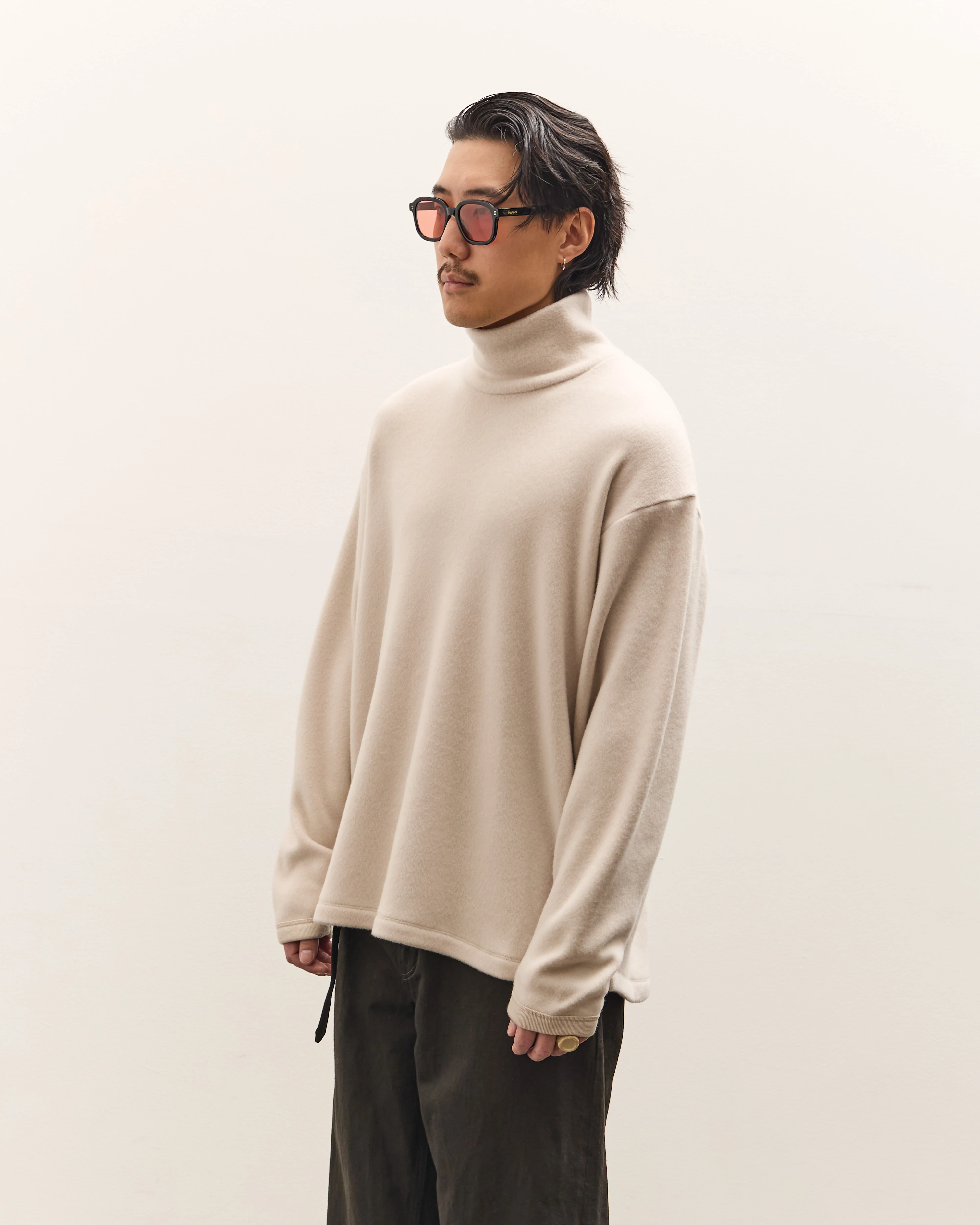 Yoko Sakamoto High Neck Pullover, Ecru - Image 4