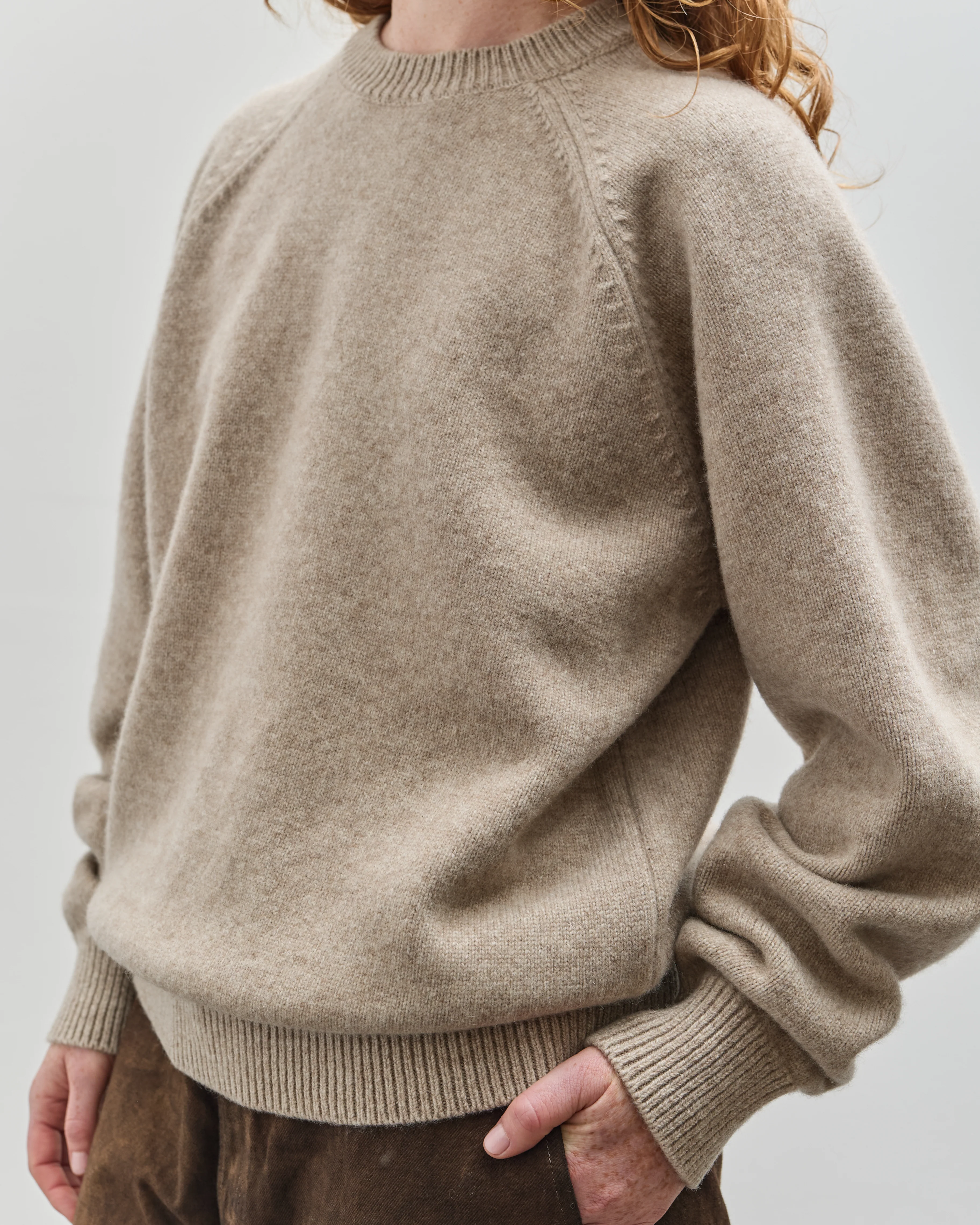 Yoko Sakamoto Raglan Crewneck Knit, Beige - Image 2