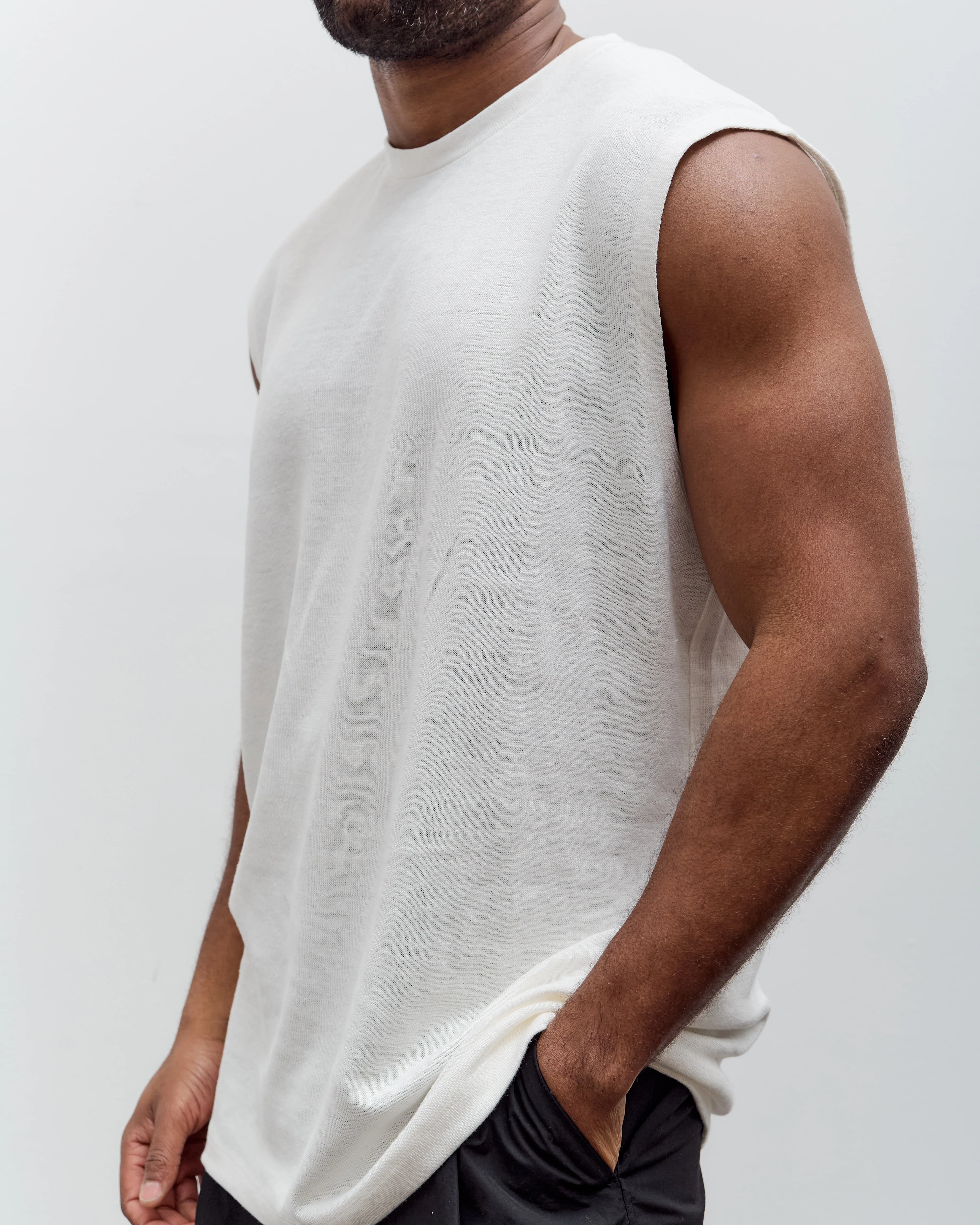 Yoko Sakamoto Sleeveless Top, Ecru - Image 2